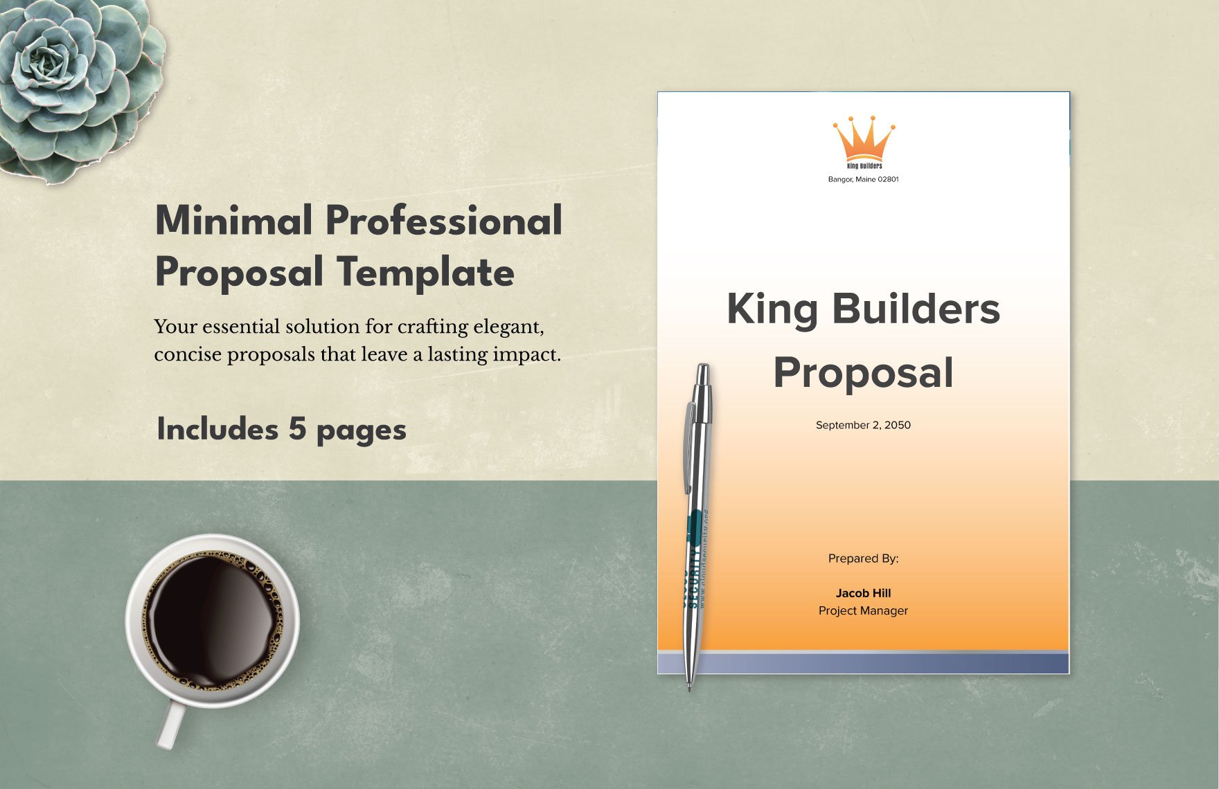 Minimal Professional Proposal Template in Word, Google Docs, PDF
