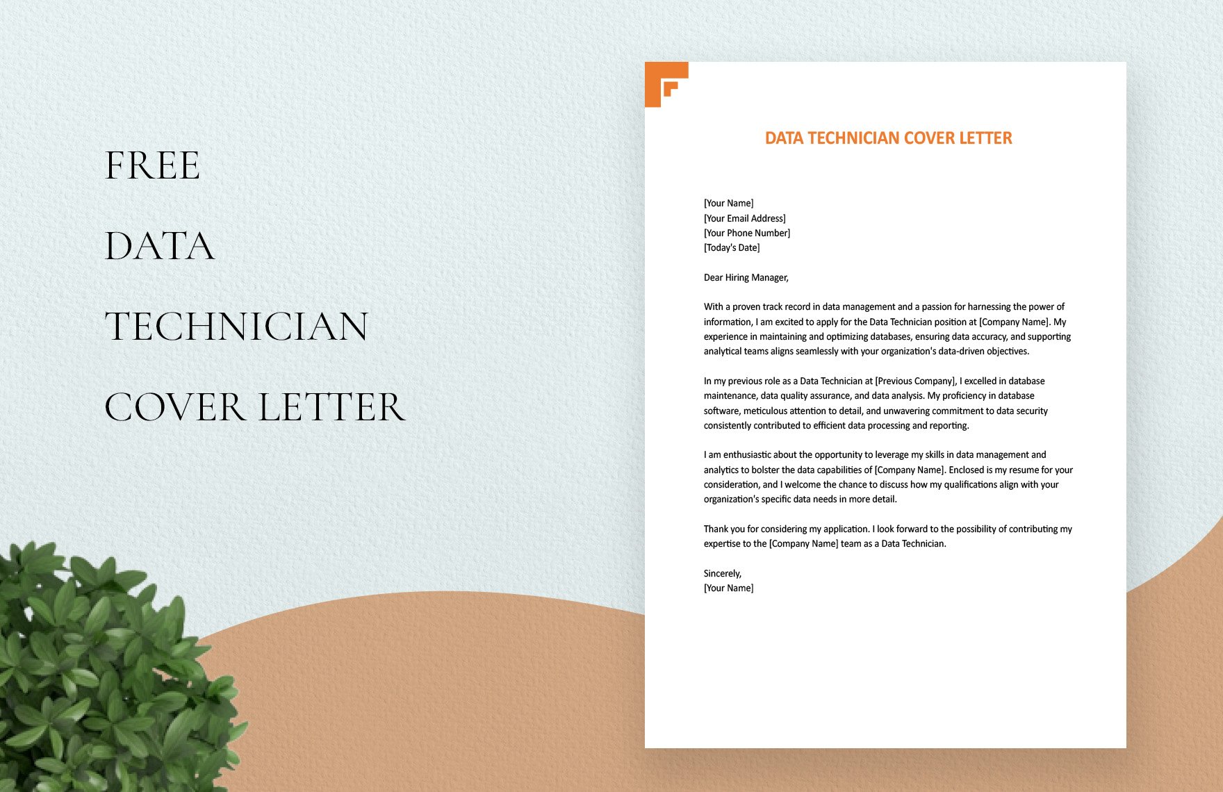 Data Technician Cover Letter in Word, Google Docs
