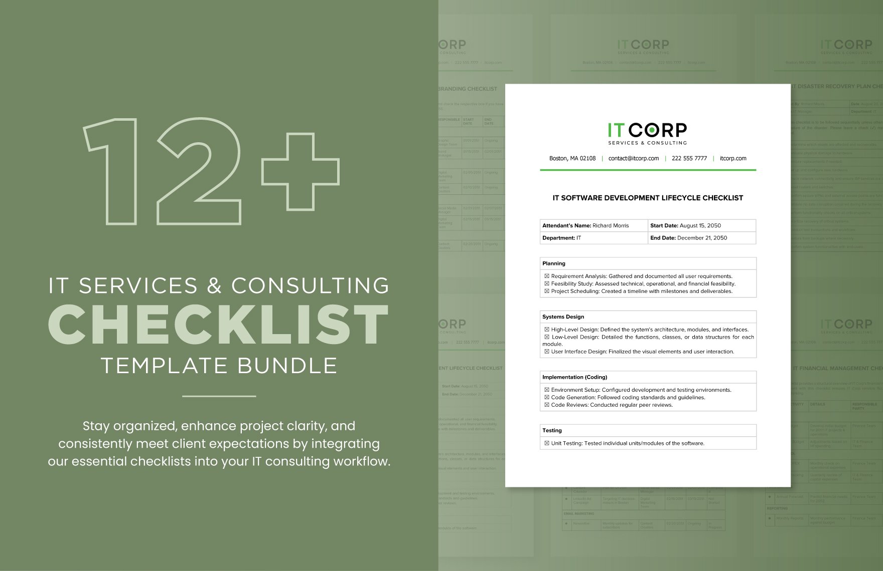 12+ IT Services and Consulting Checklist Template Bundle