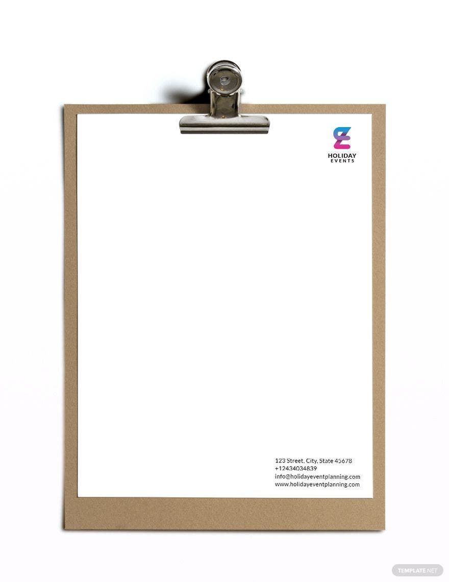 Event Planner Letterhead Template in Word, Google Docs, PDF, Illustrator, PSD, Apple Pages, Publisher, InDesign