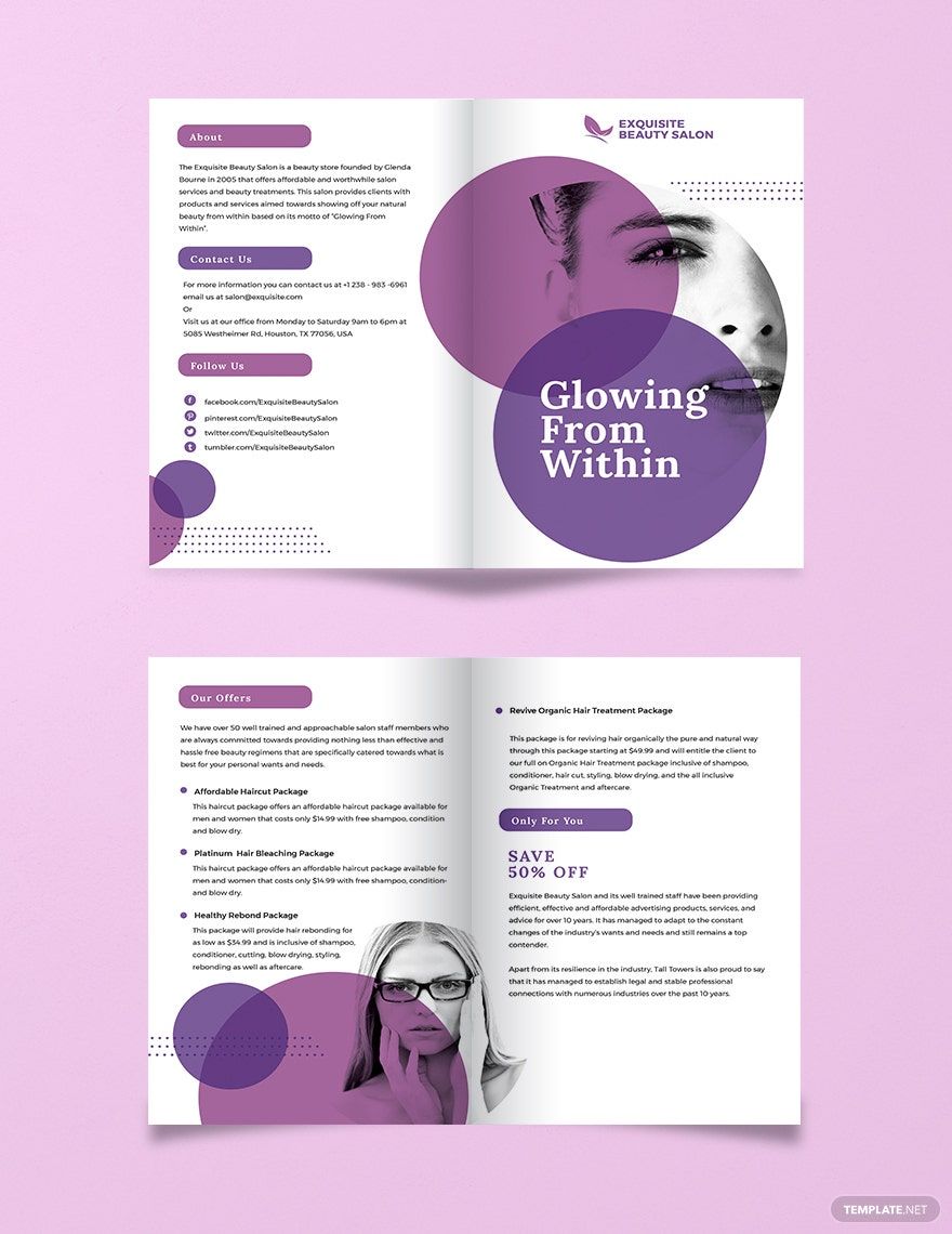 Salon BiFold Brochure Template Download in Word, Google Docs