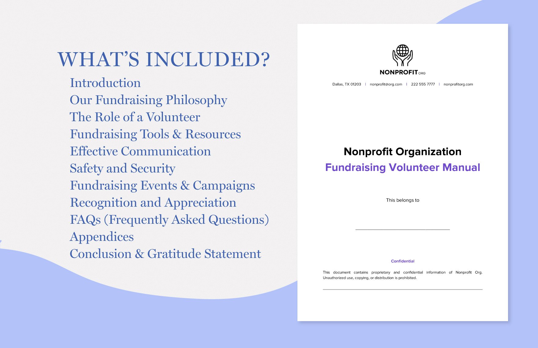 Nonprofit Organization Fundraising Volunteer Manual Template
