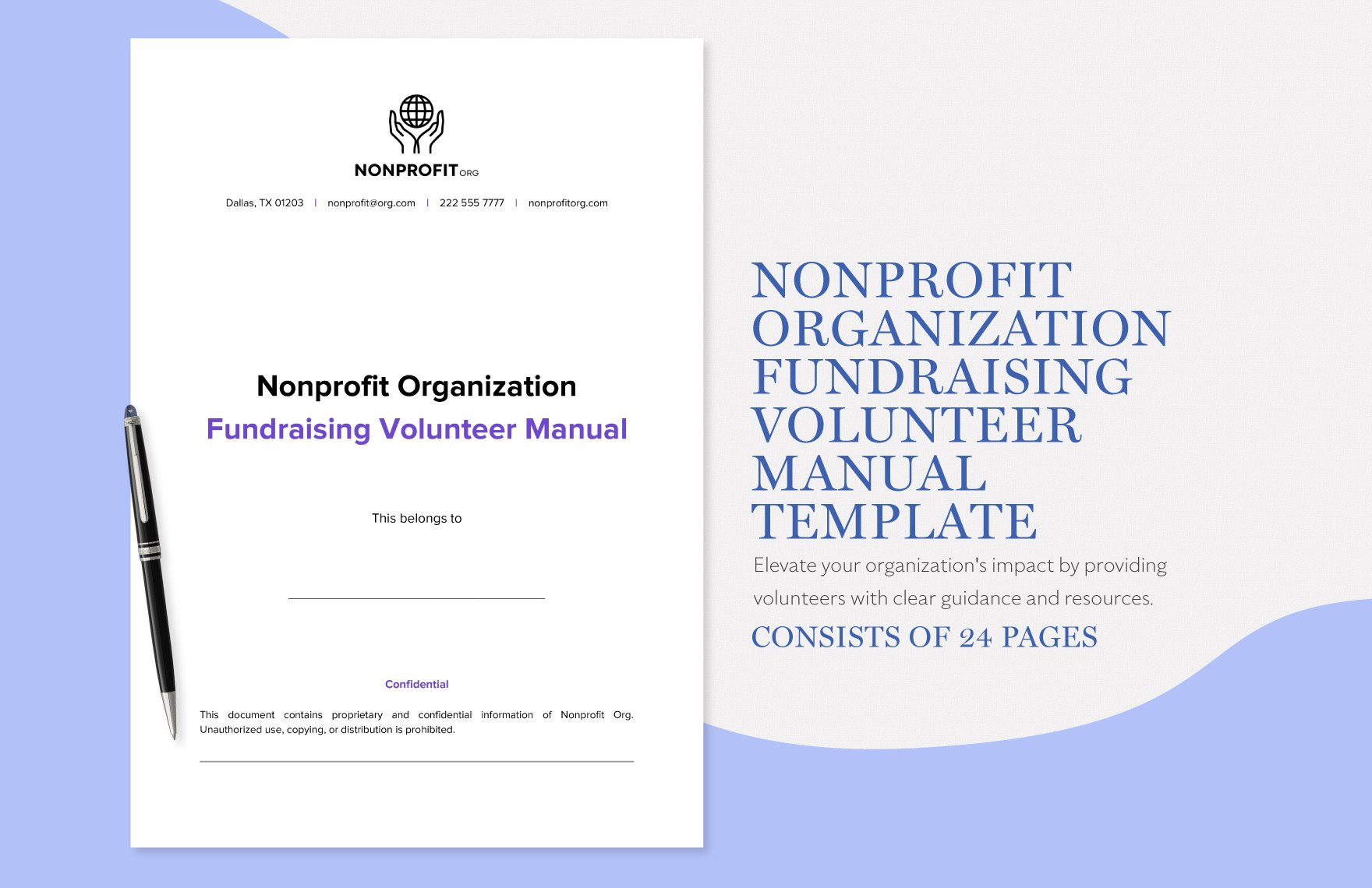 Nonprofit Organization Fundraising Volunteer Manual Template