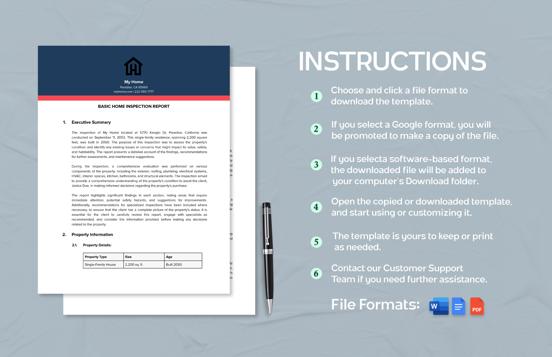 Basic Home Inspection Report Template