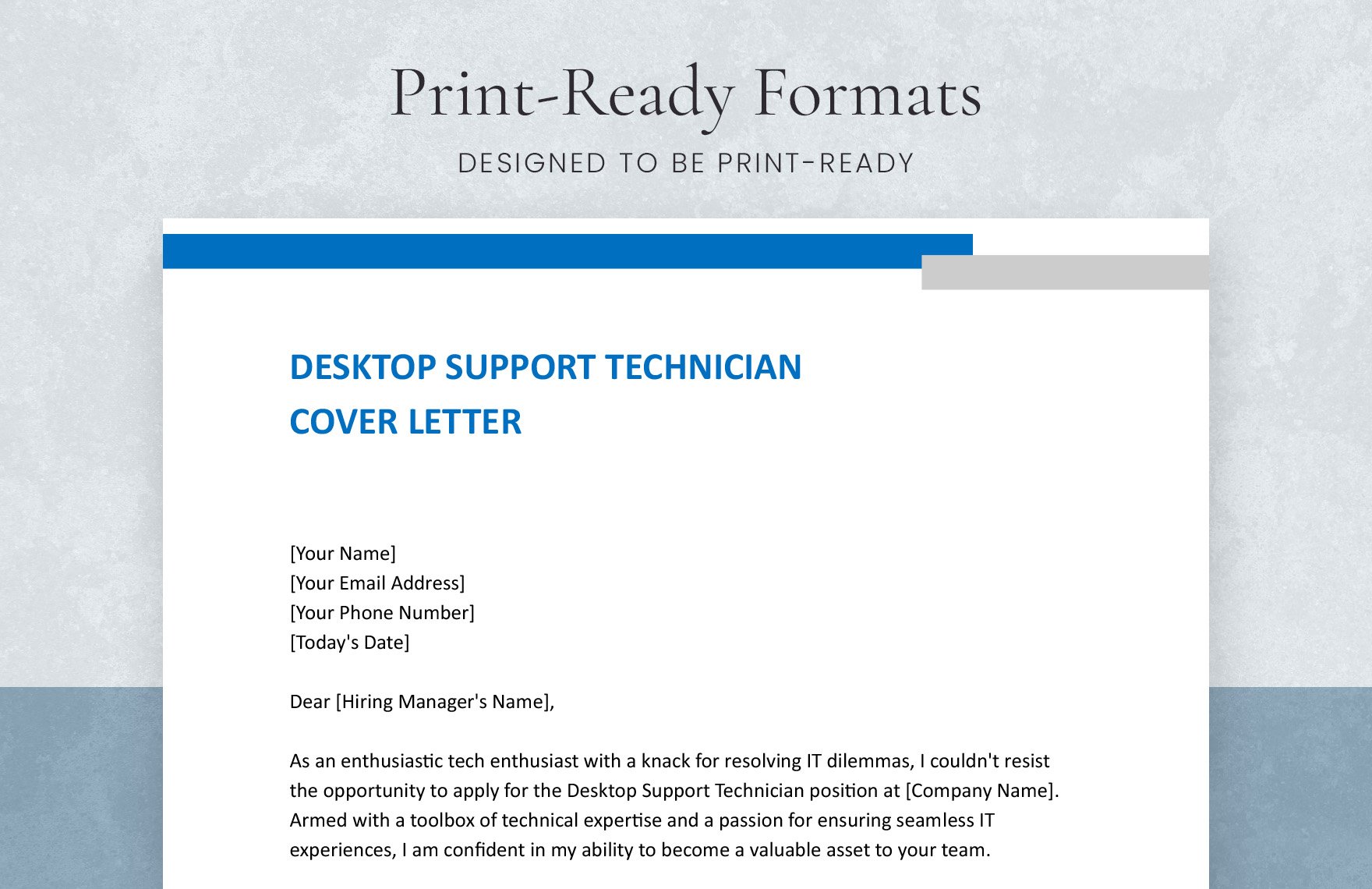 Desktop Support Technician Cover Letter