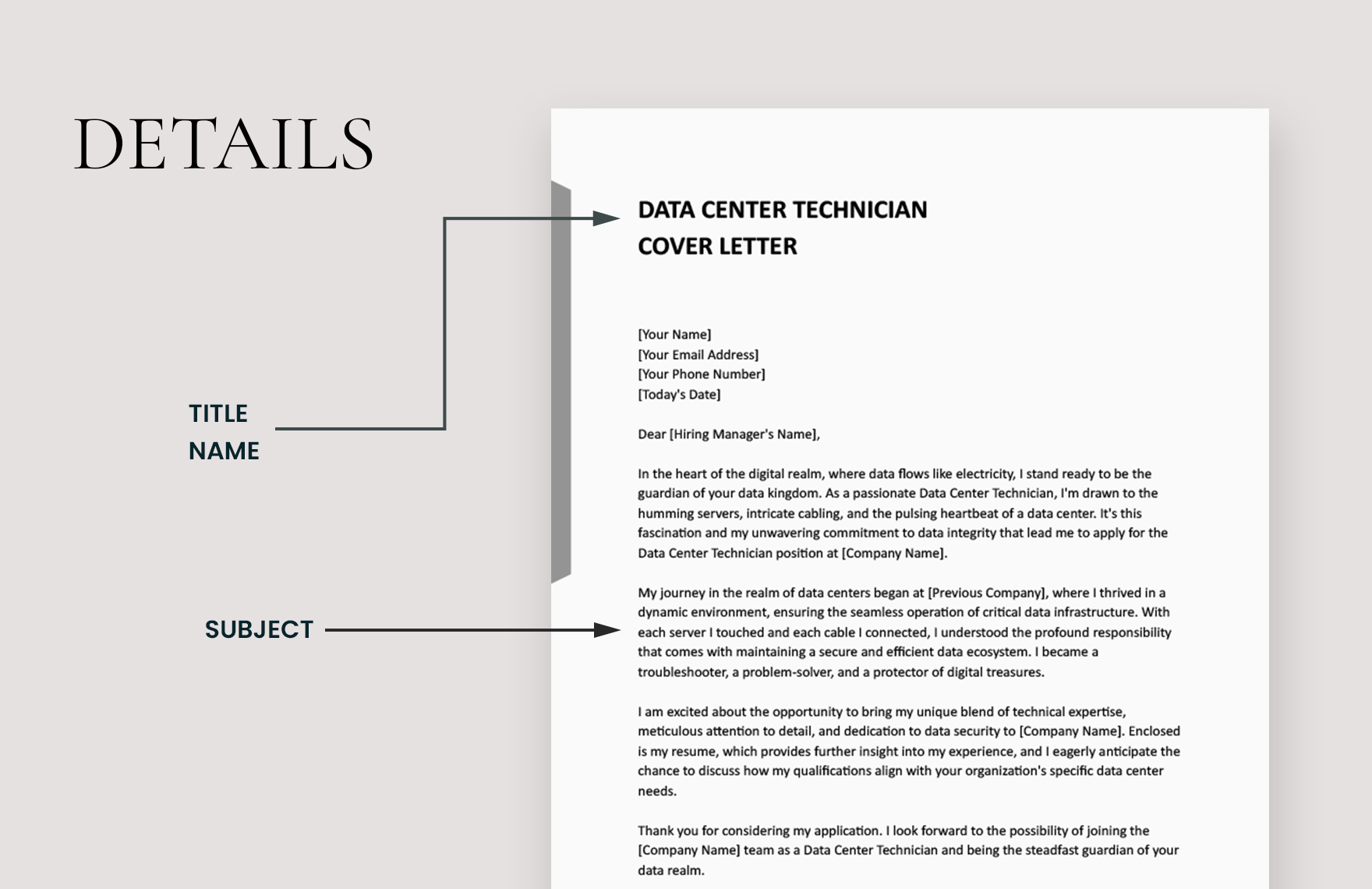 Data Center Technician Cover Letter