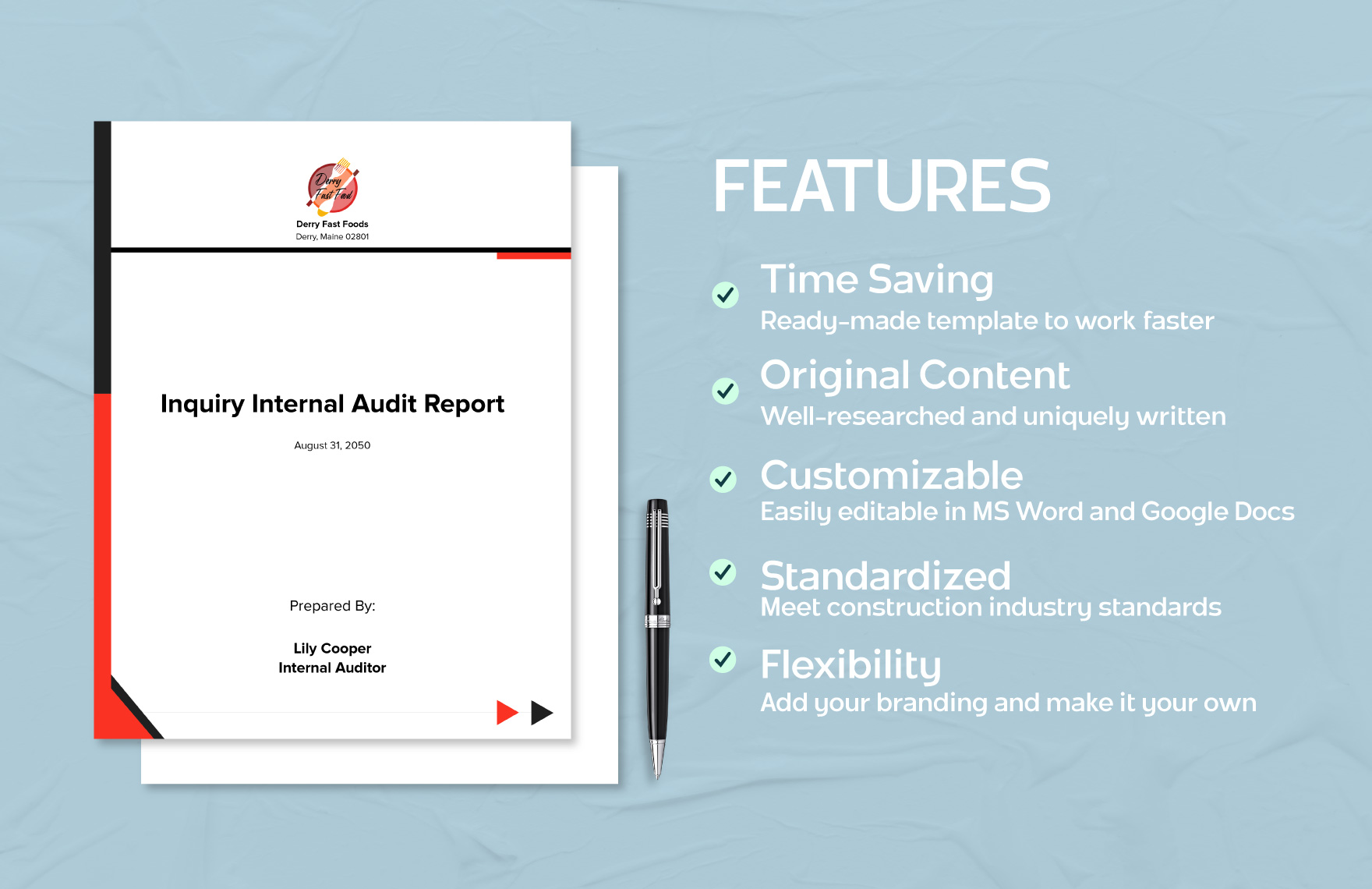 Inquiry Internal Audit Report Template