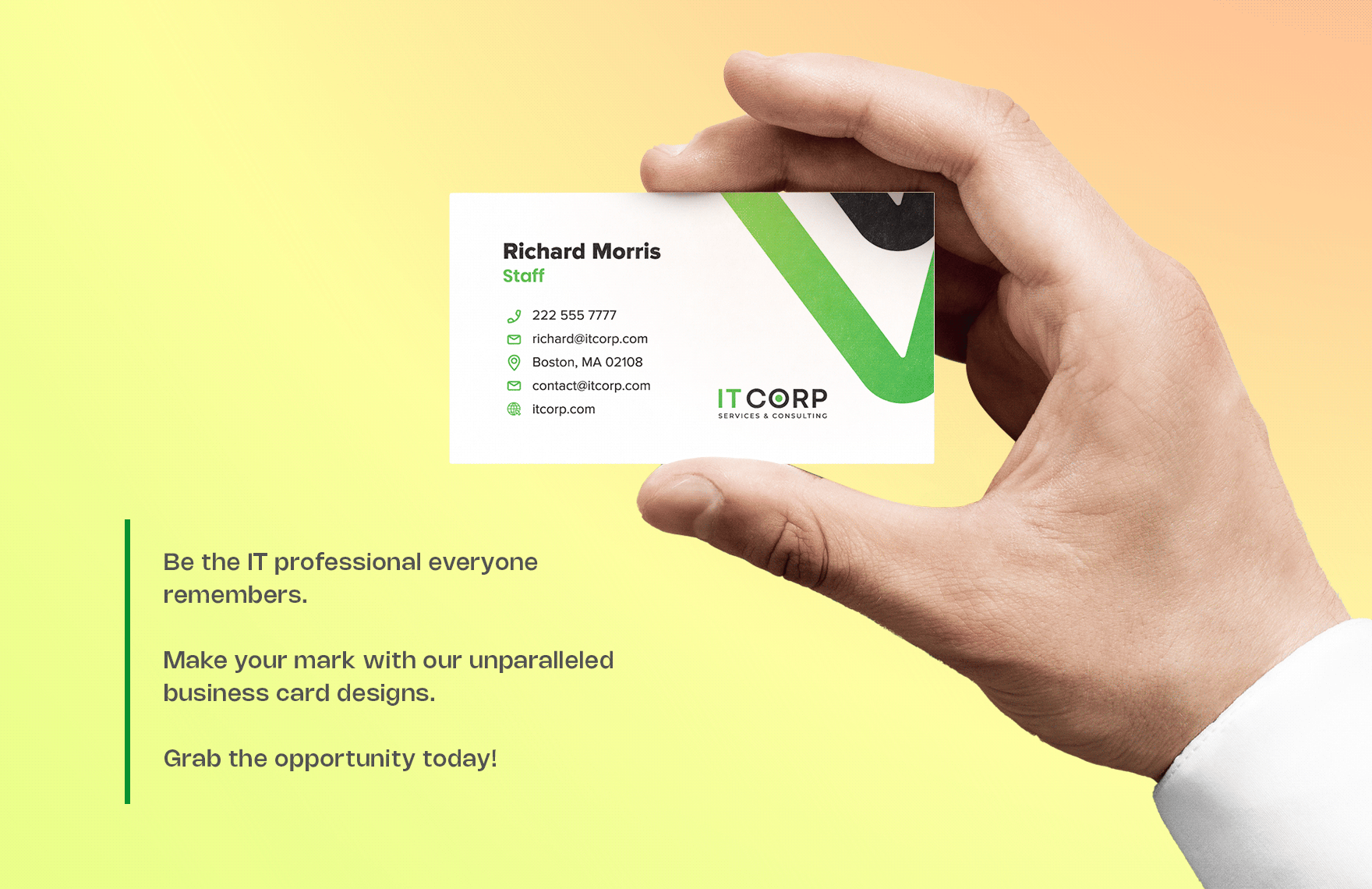 IT Fintech Consulting Business Card Template
