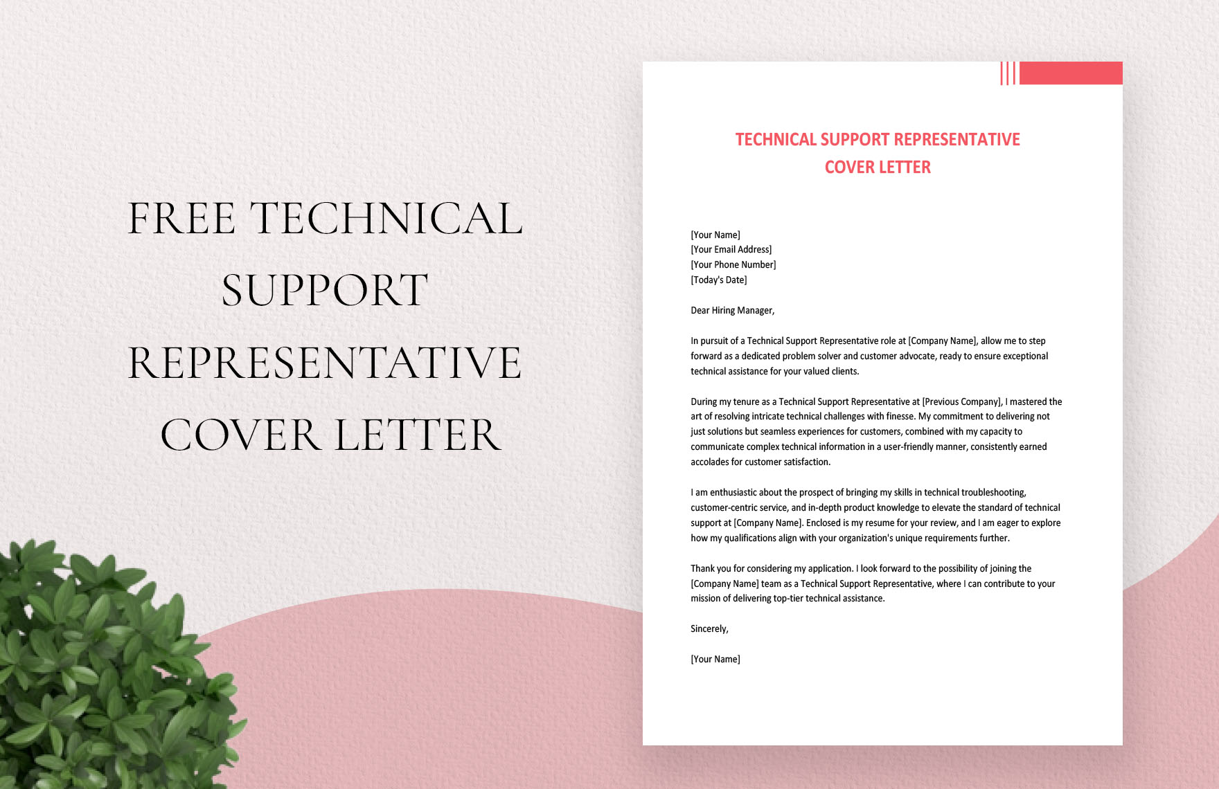 Technical Support Representative Cover Letter