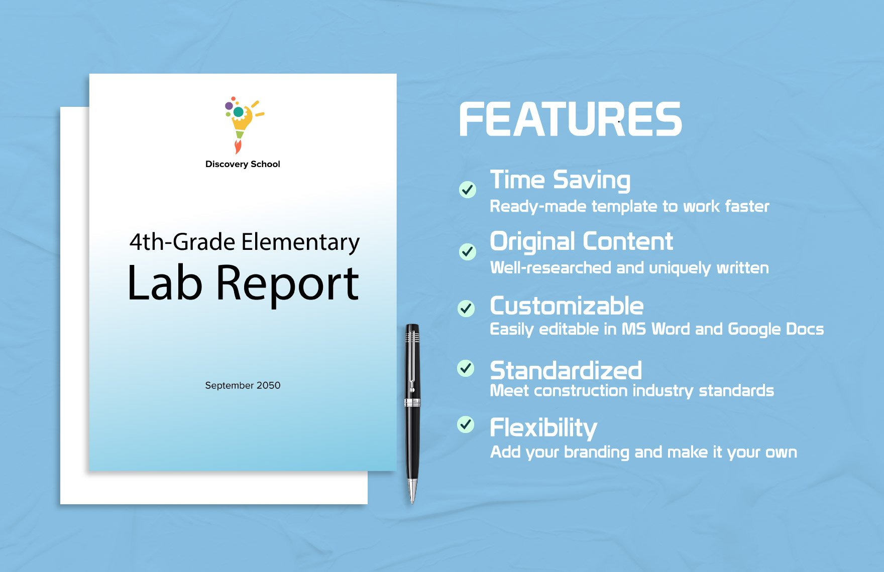 4th-Grade Elementary Lab Report Template
