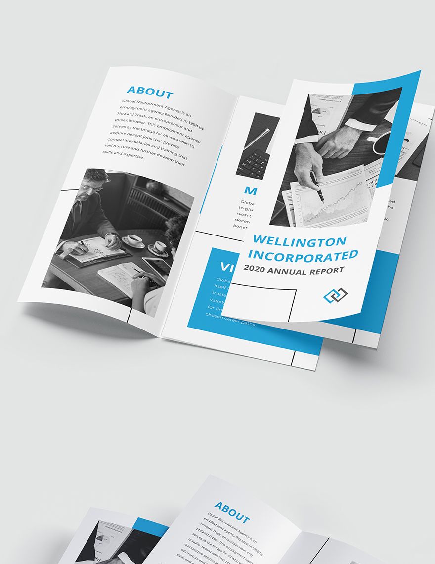 Annual Report Tri-Fold Brochure Template