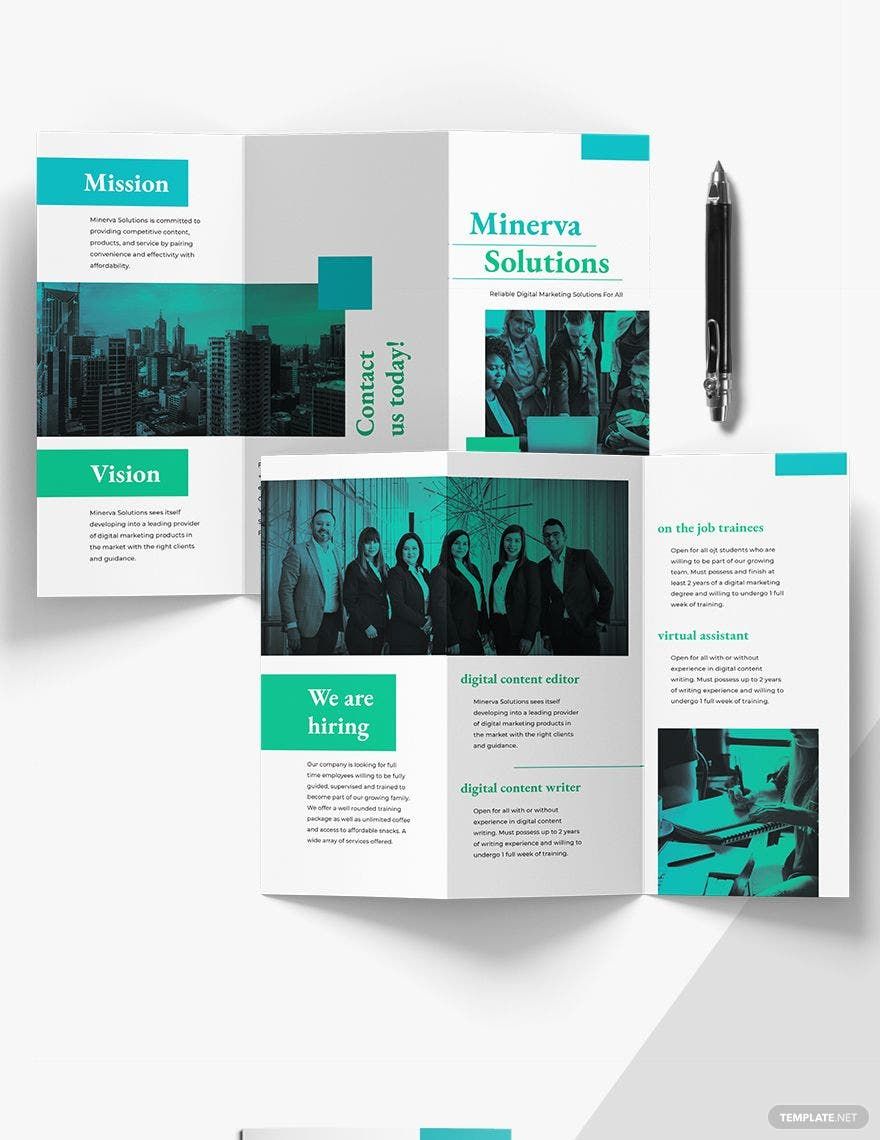 Business Training Tri-Fold Brochure Template in Word, Illustrator, PSD, Apple Pages, Publisher, InDesign