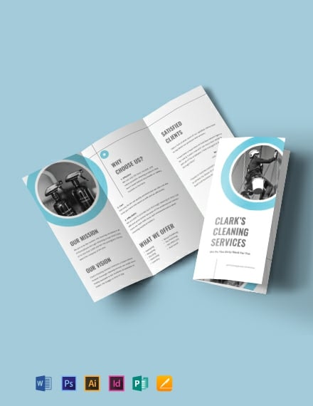 Cleaning Company TriFold Brochure Template