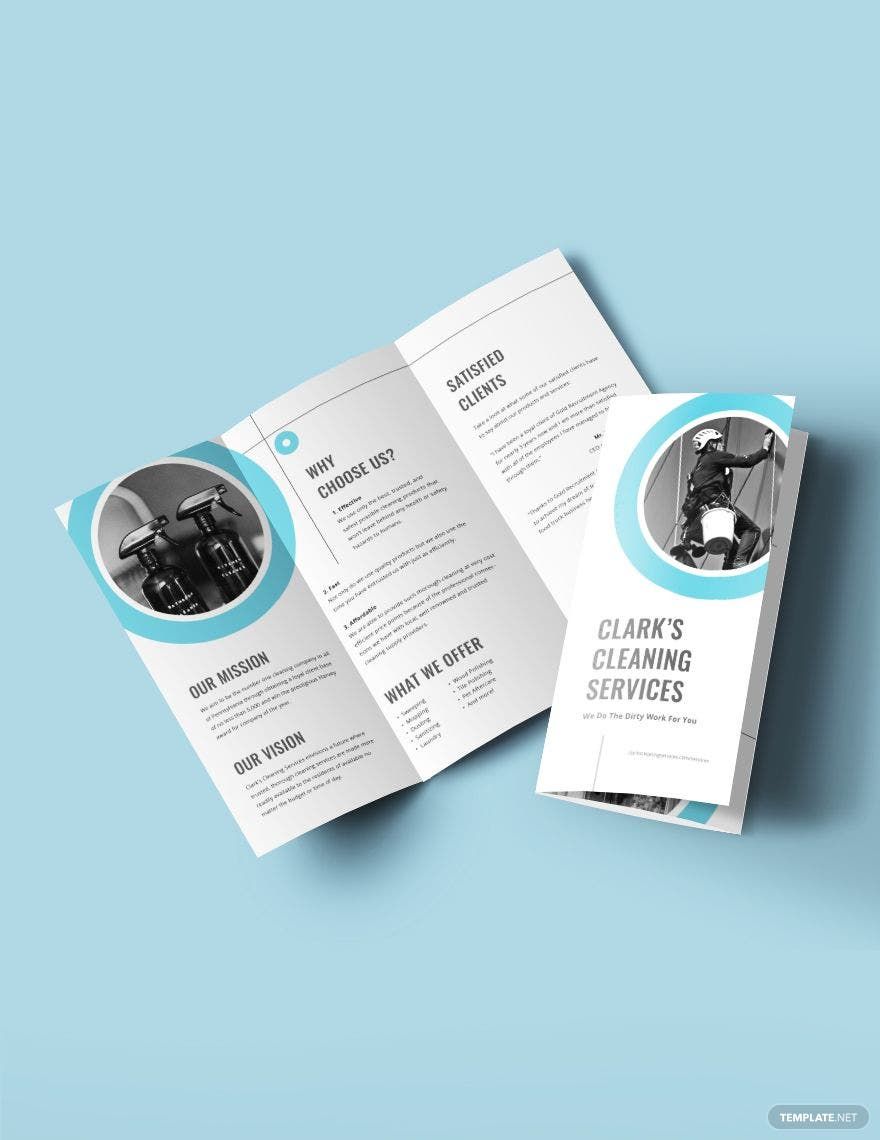 Cleaning Company Tri-Fold Brochure Template