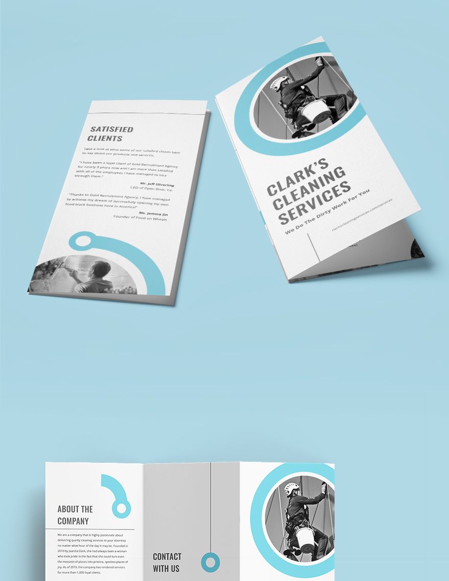 Cleaning Company TriFold Brochure Editable
