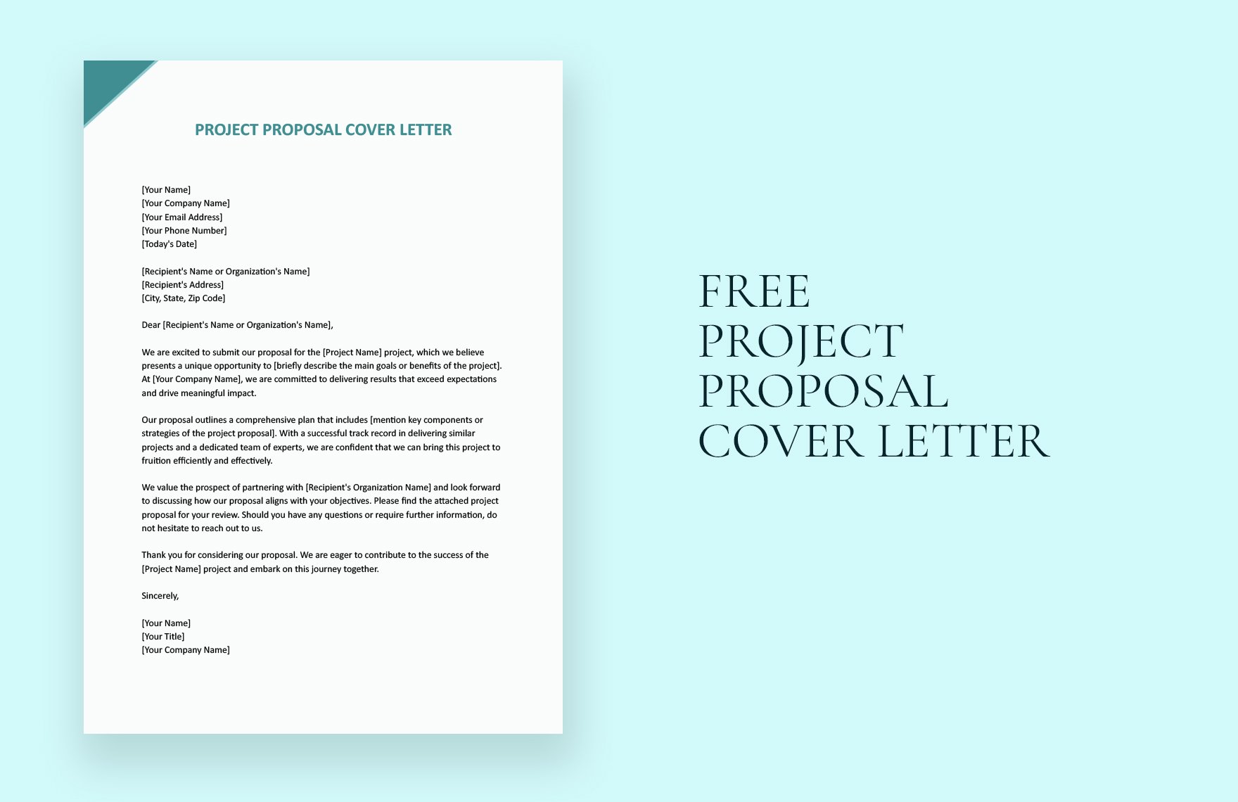 Project Proposal Cover Letter in Word, Google Docs