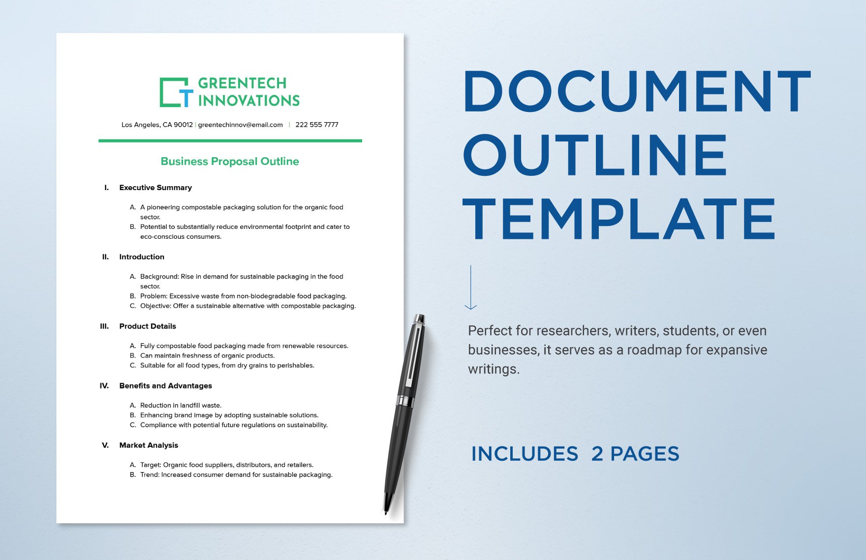 Free Document Outline Template in Word, Google Docs, PDF