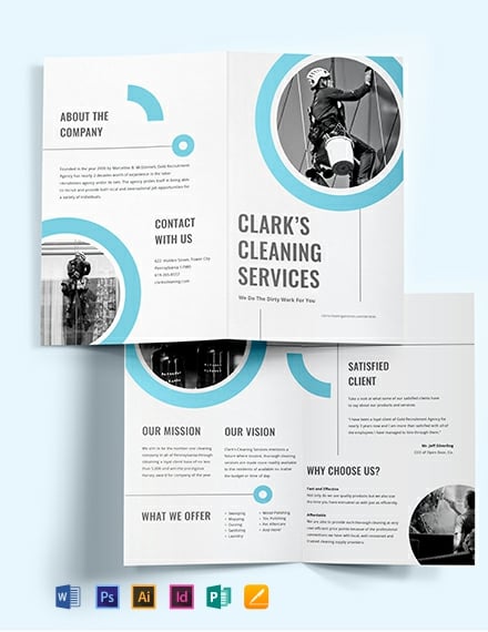 Cleaning Company BiFold Brochure Template