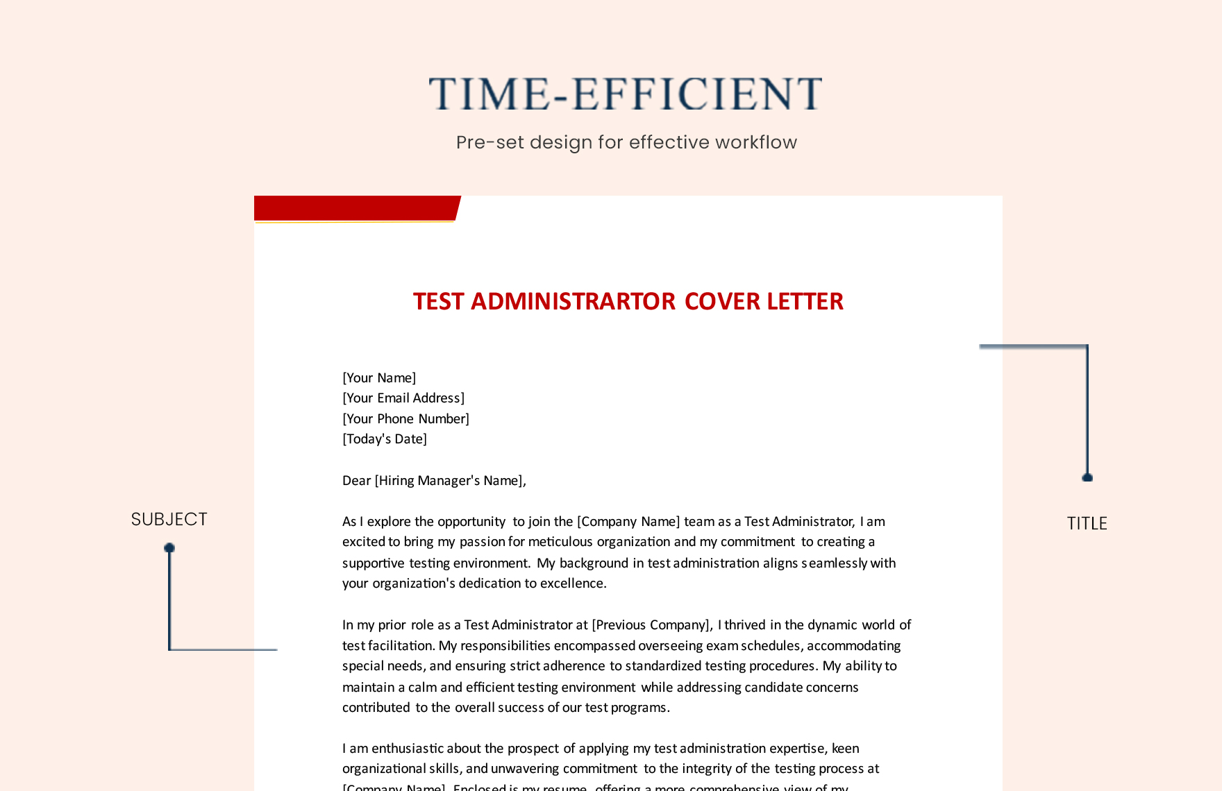 Test Administrator Cover Letter
