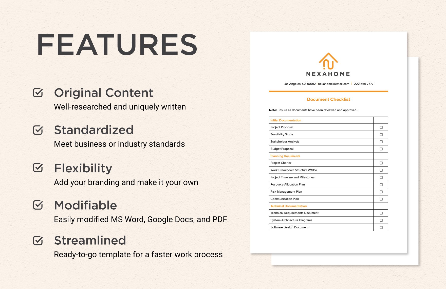 Document Checklist Template