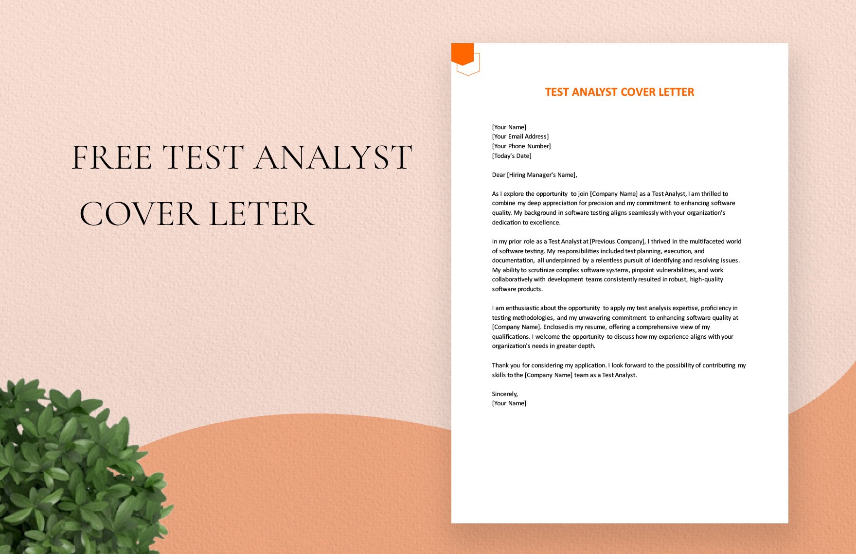 Test Analyst Cover Letter