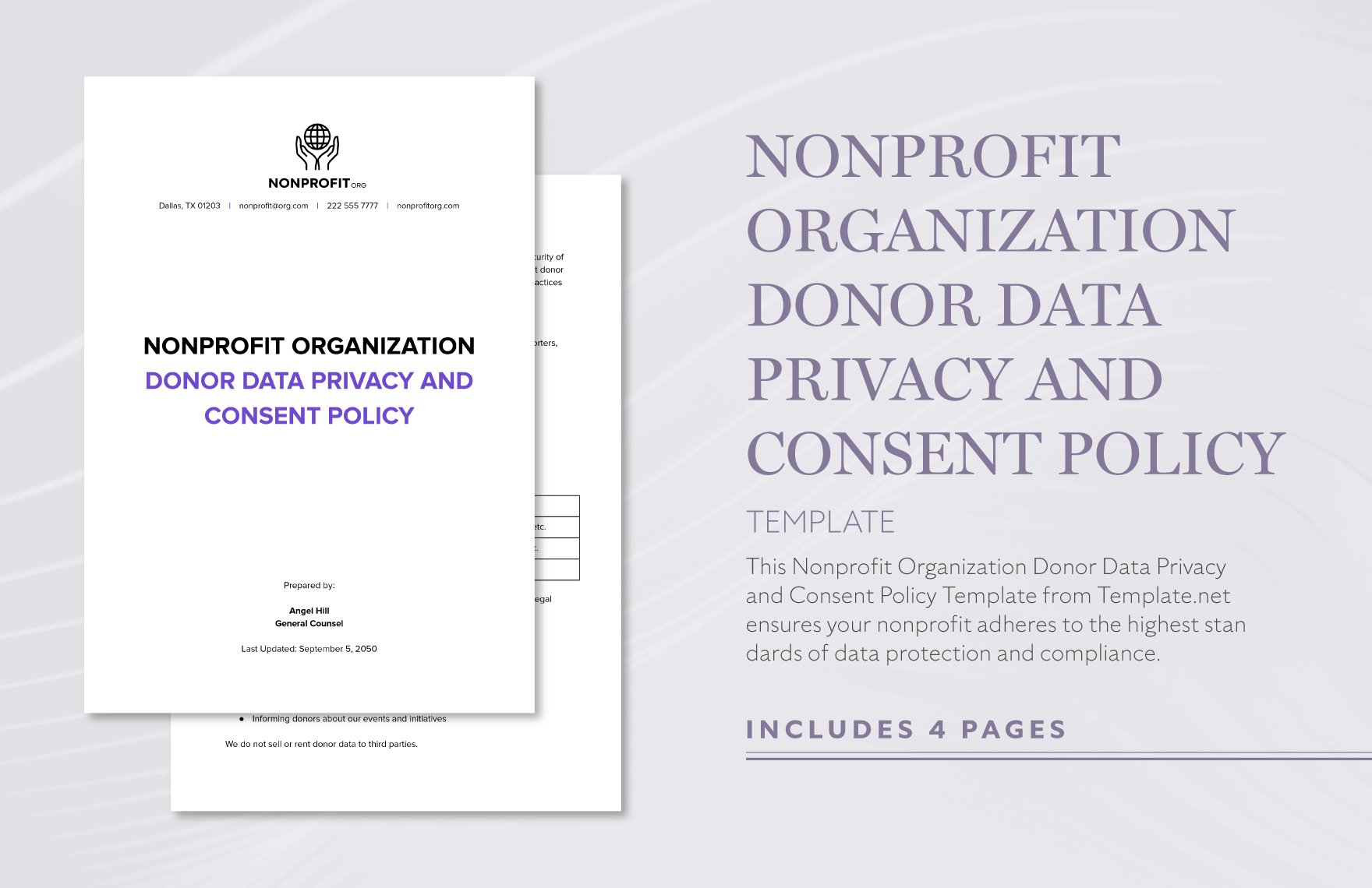 Nonprofit Organization Donor Data Privacy and Consent Policy Template