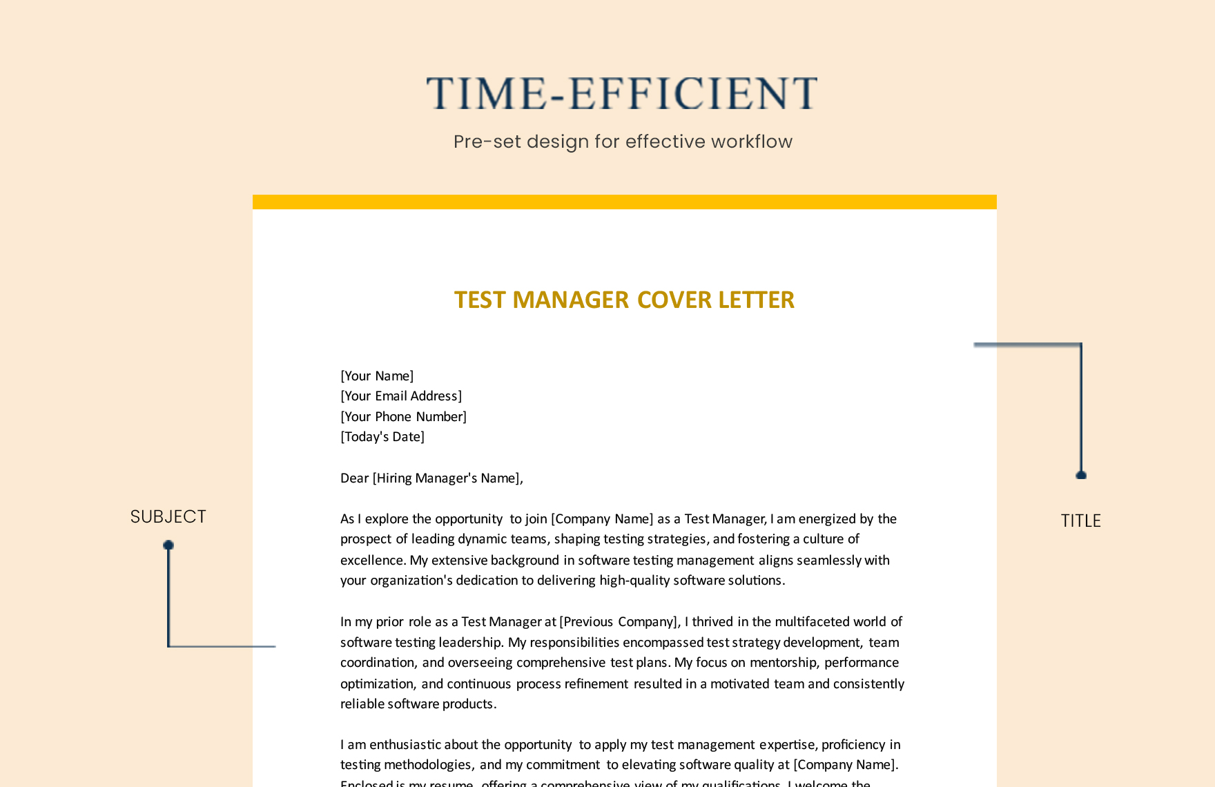 test manager cover letter sample
