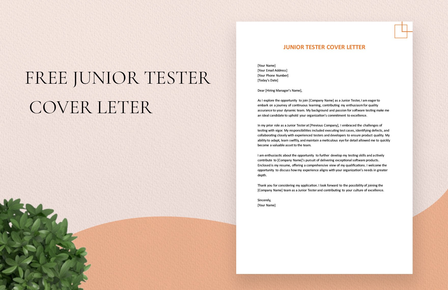 Junior Tester Cover Letter in Word, Google Docs, PDF