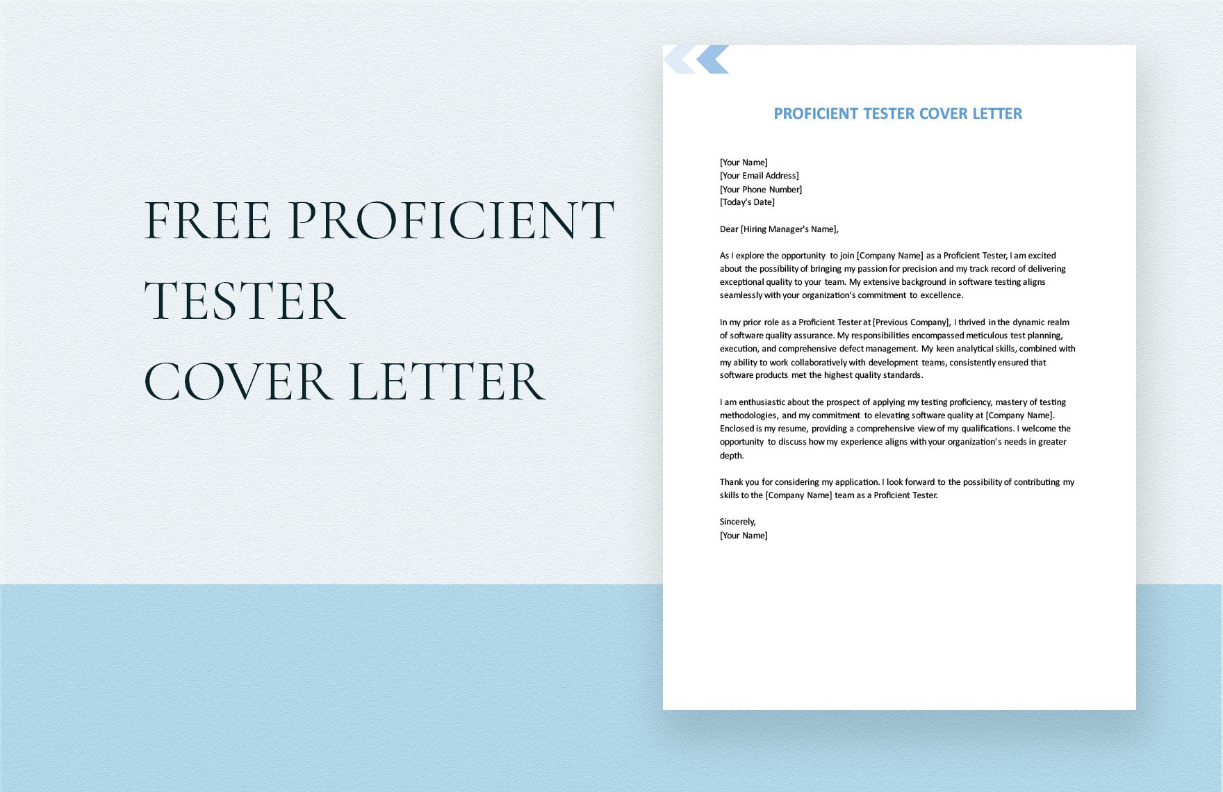 Proficient Tester Cover Letter