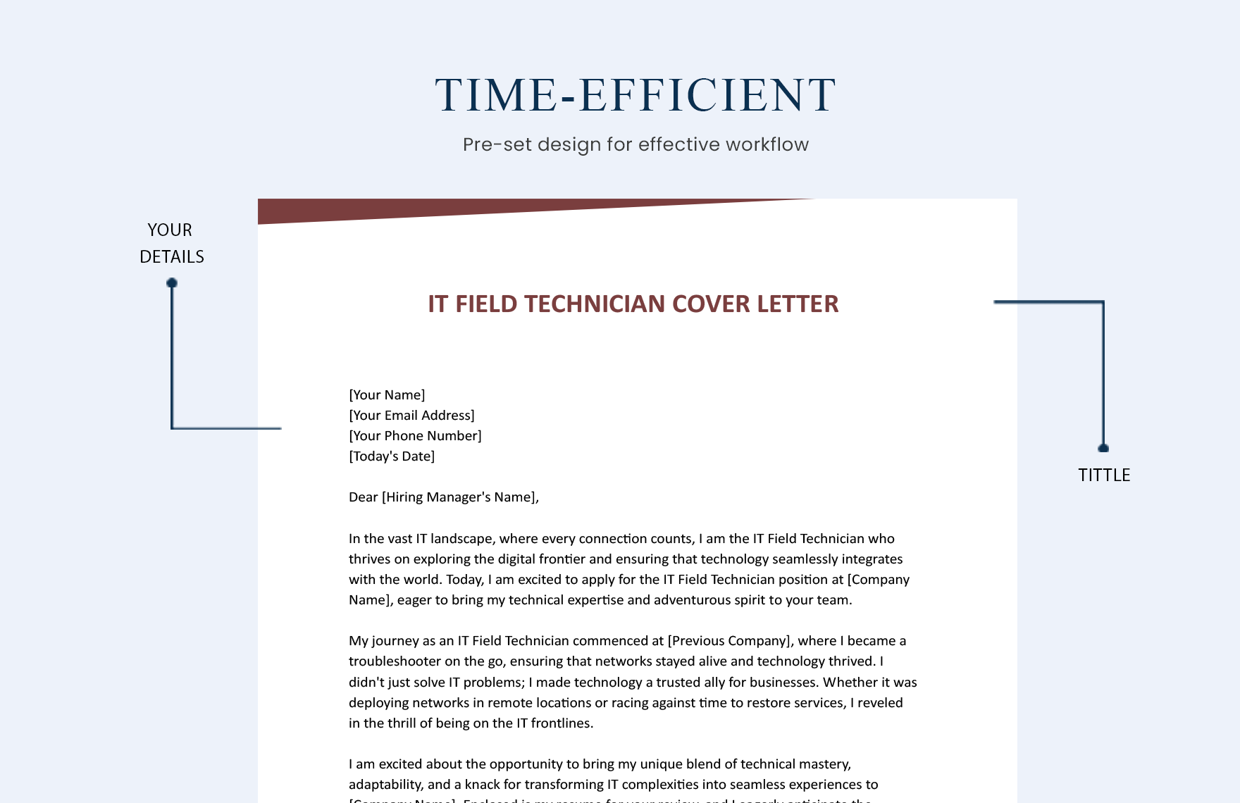 IT Field Technician Cover Letter