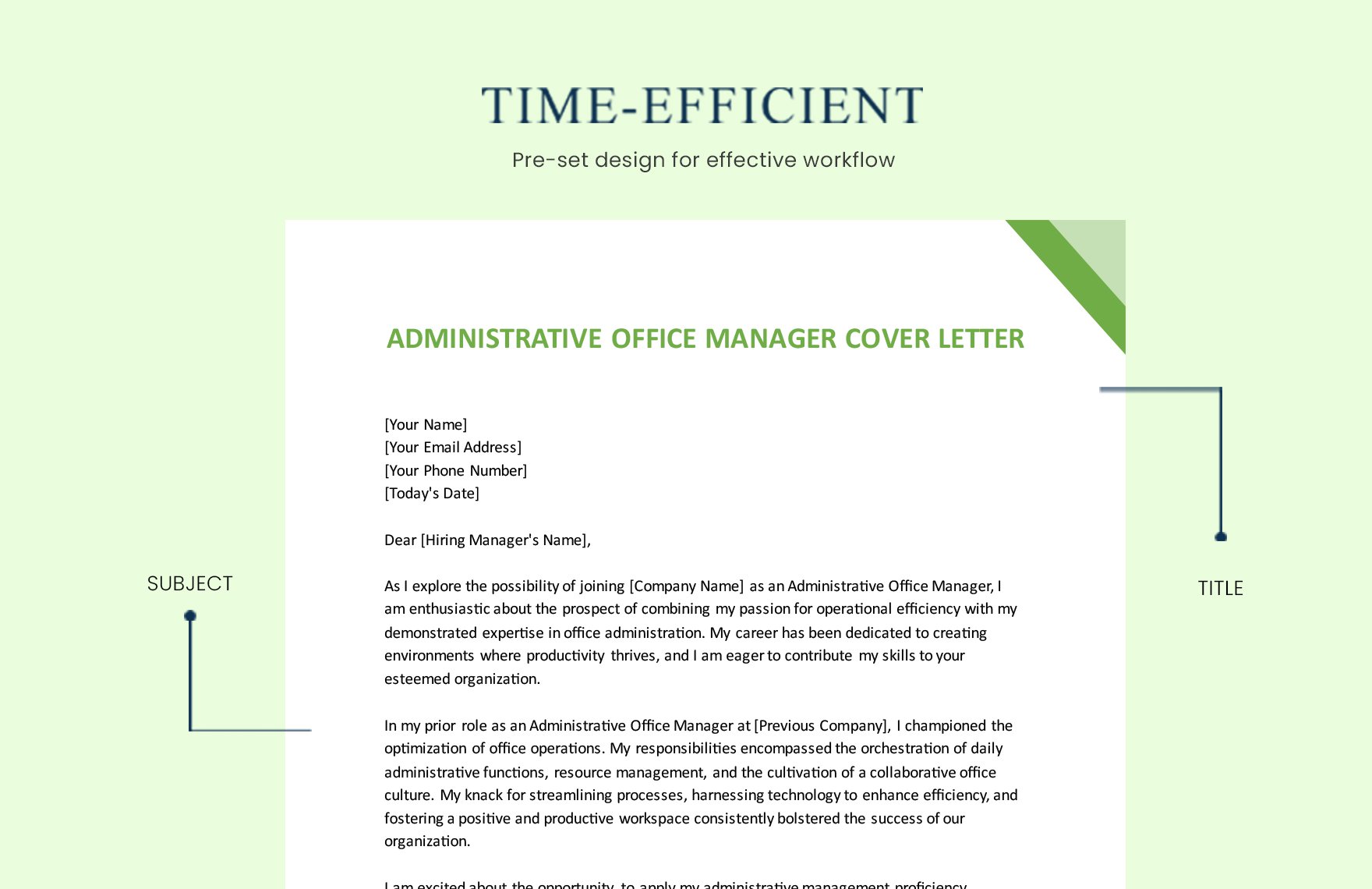 Administrative Office Manager Cover Letter