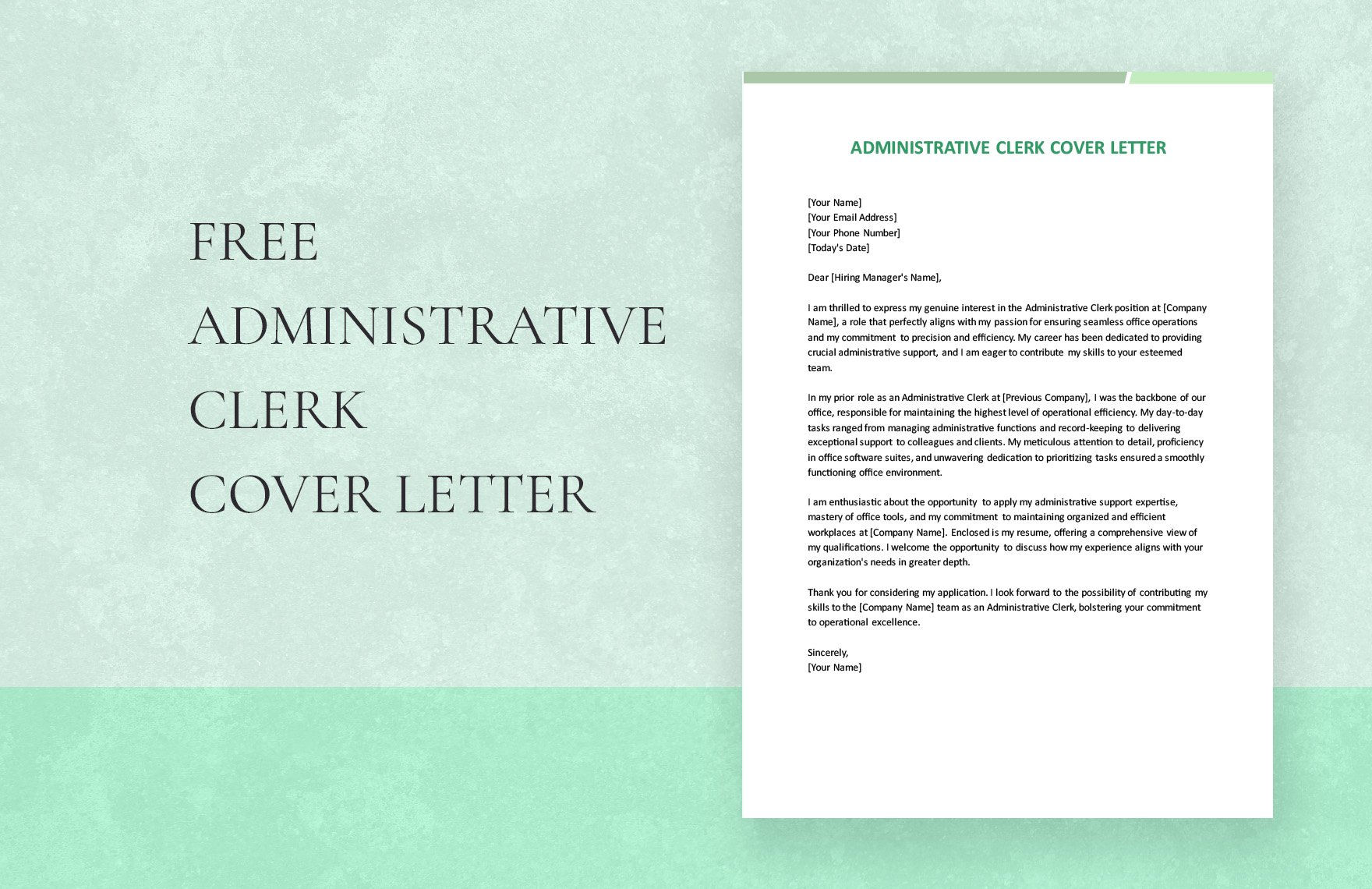Administrative Clerk Cover Letter