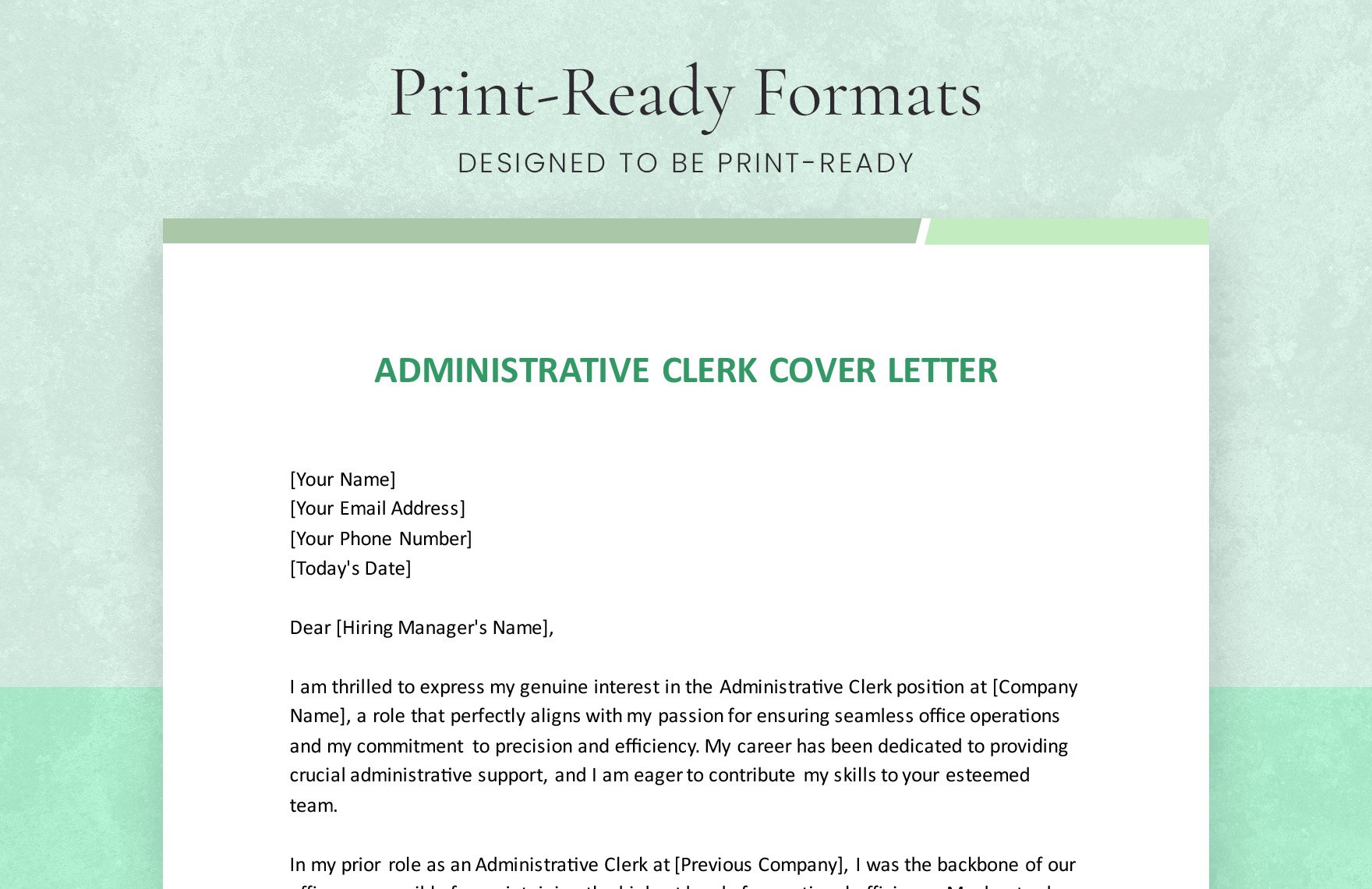Administrative Clerk Cover Letter
