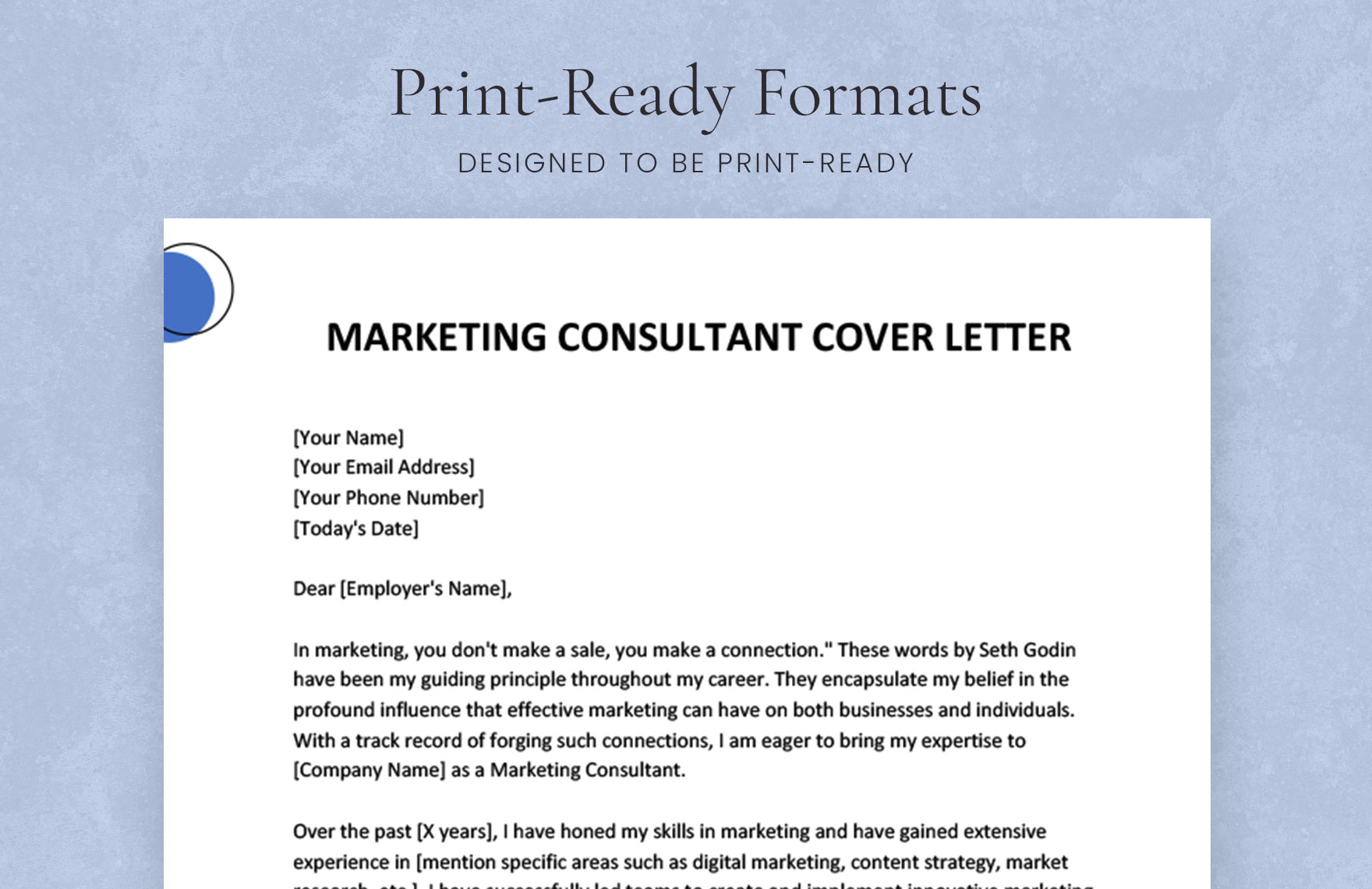 Marketing Consultant Cover Letter