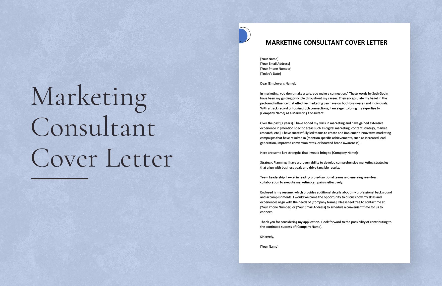 Marketing Consultant Cover Letter
