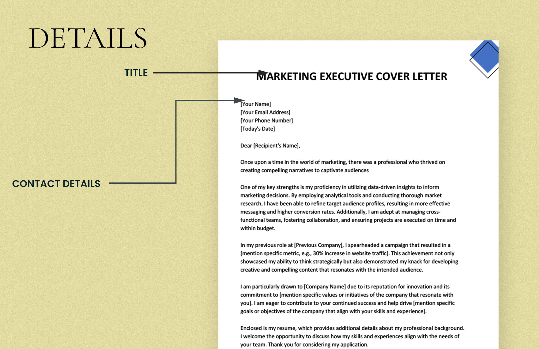 Marketing Executive Cover Letter