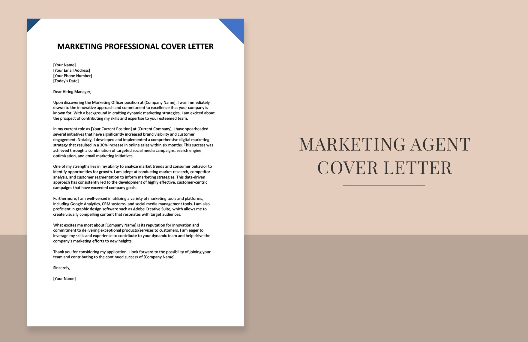 Marketing Professional Cover Letter in Word, Google Docs