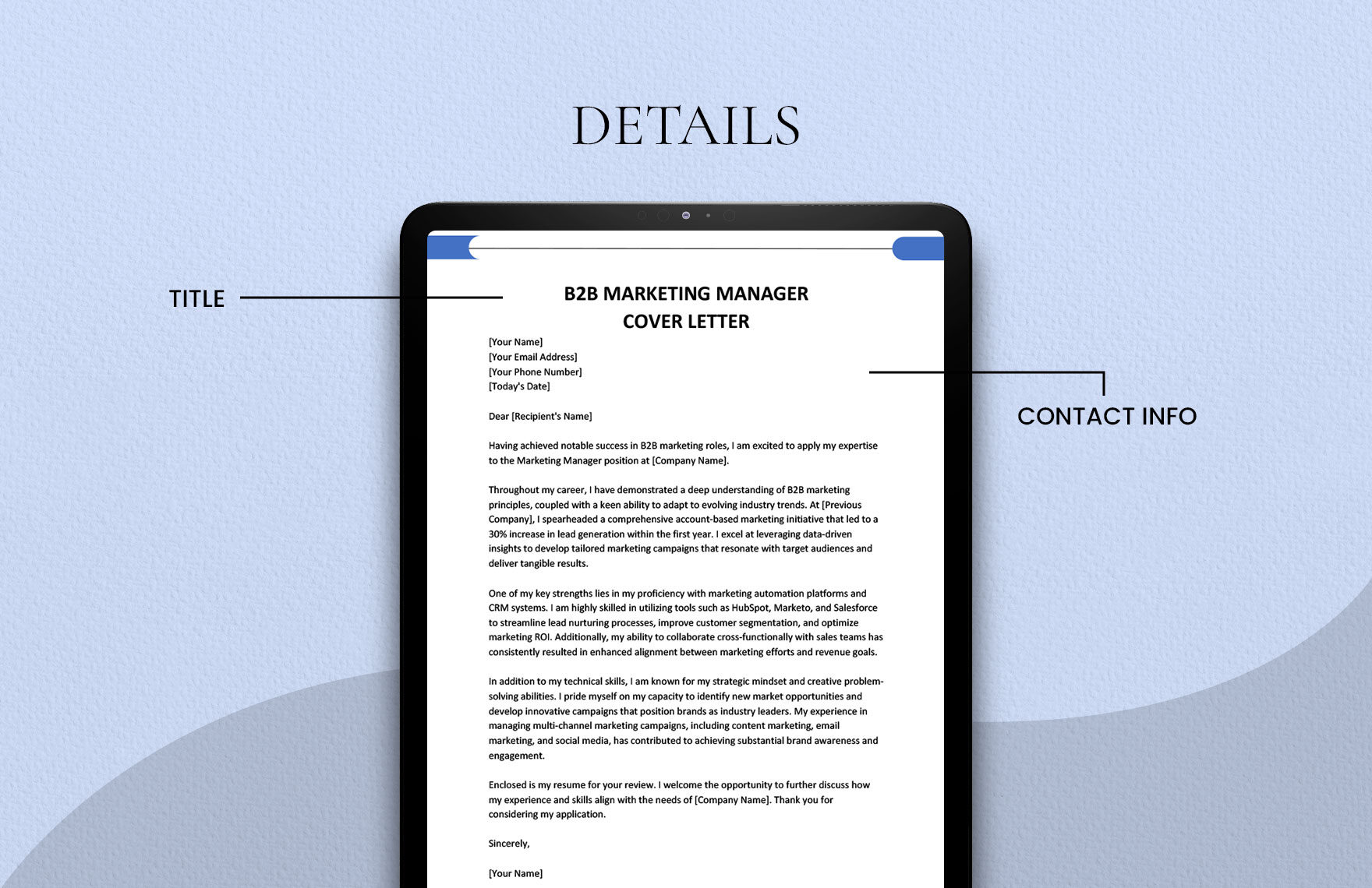 B2B Marketing Manager Cover Letter