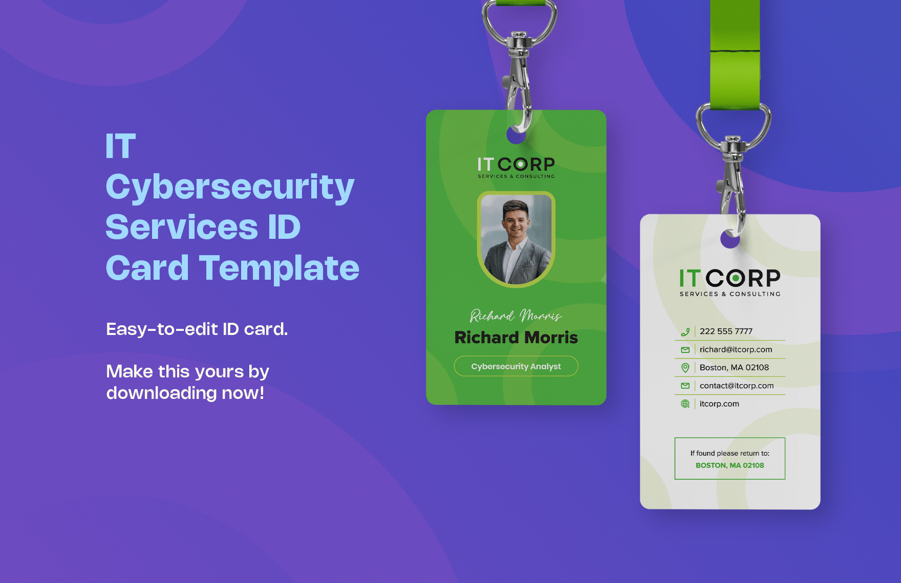 IT Cybersecurity Services ID Card Template