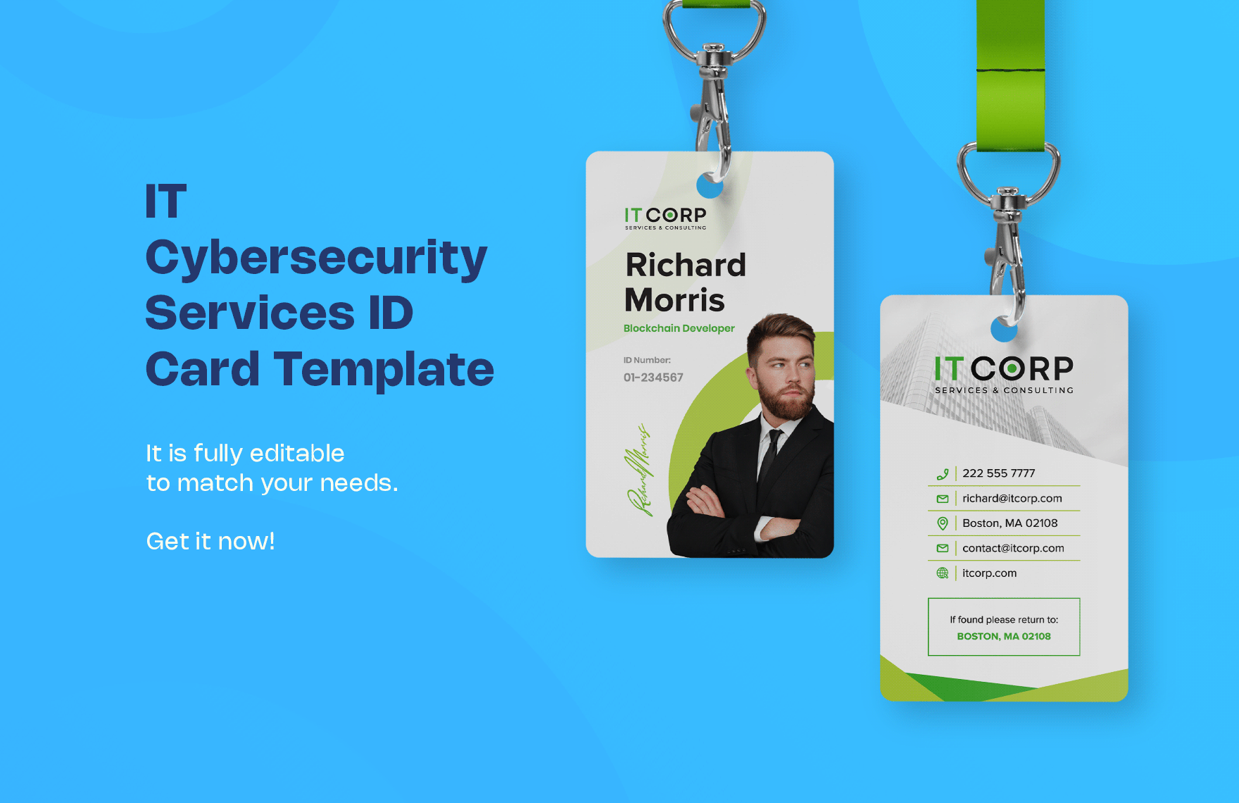 IT Fintech Consulting ID Card Template in Word, Illustrator, PSD
