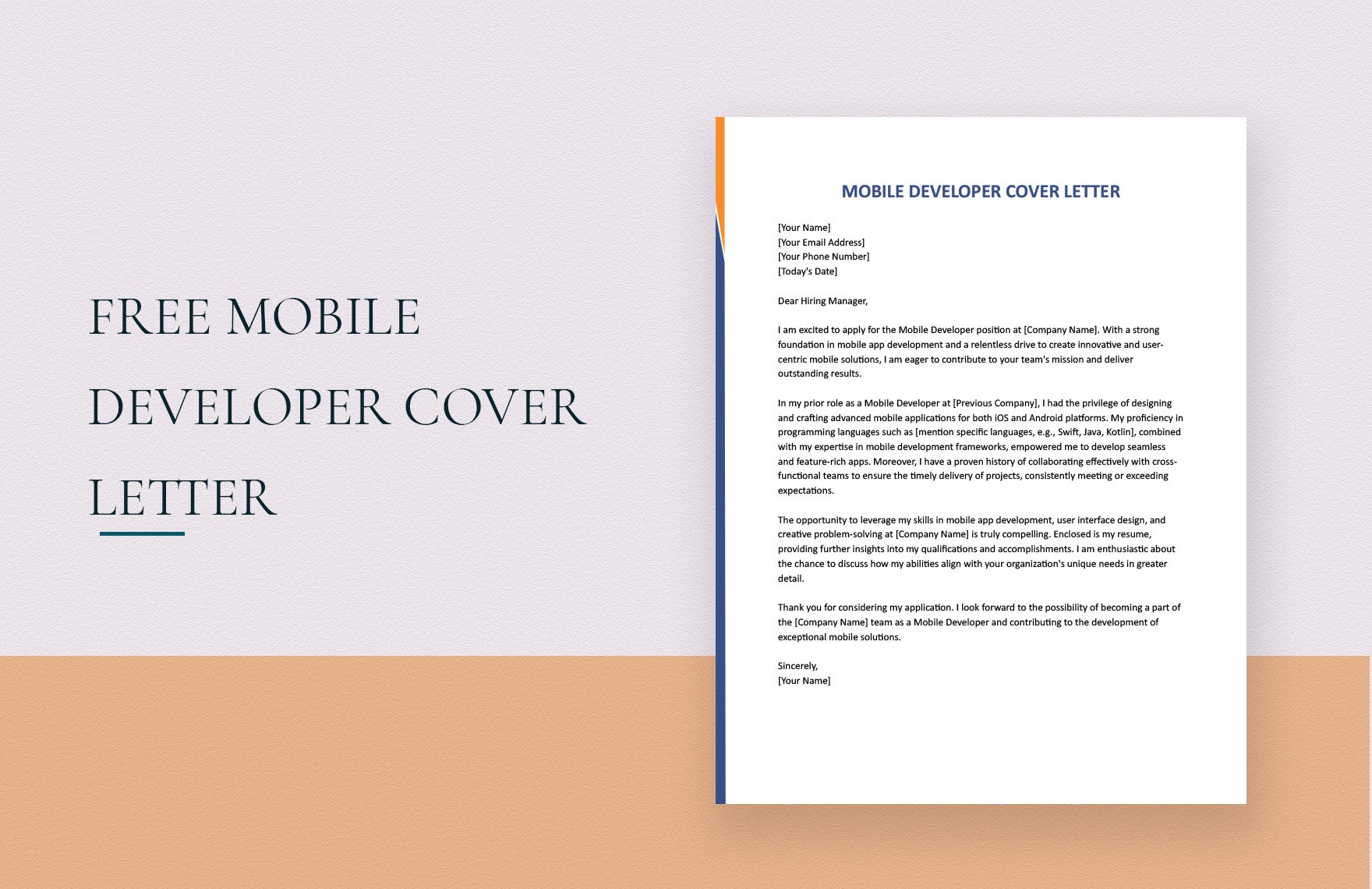 Mobile Developer Cover Letter
