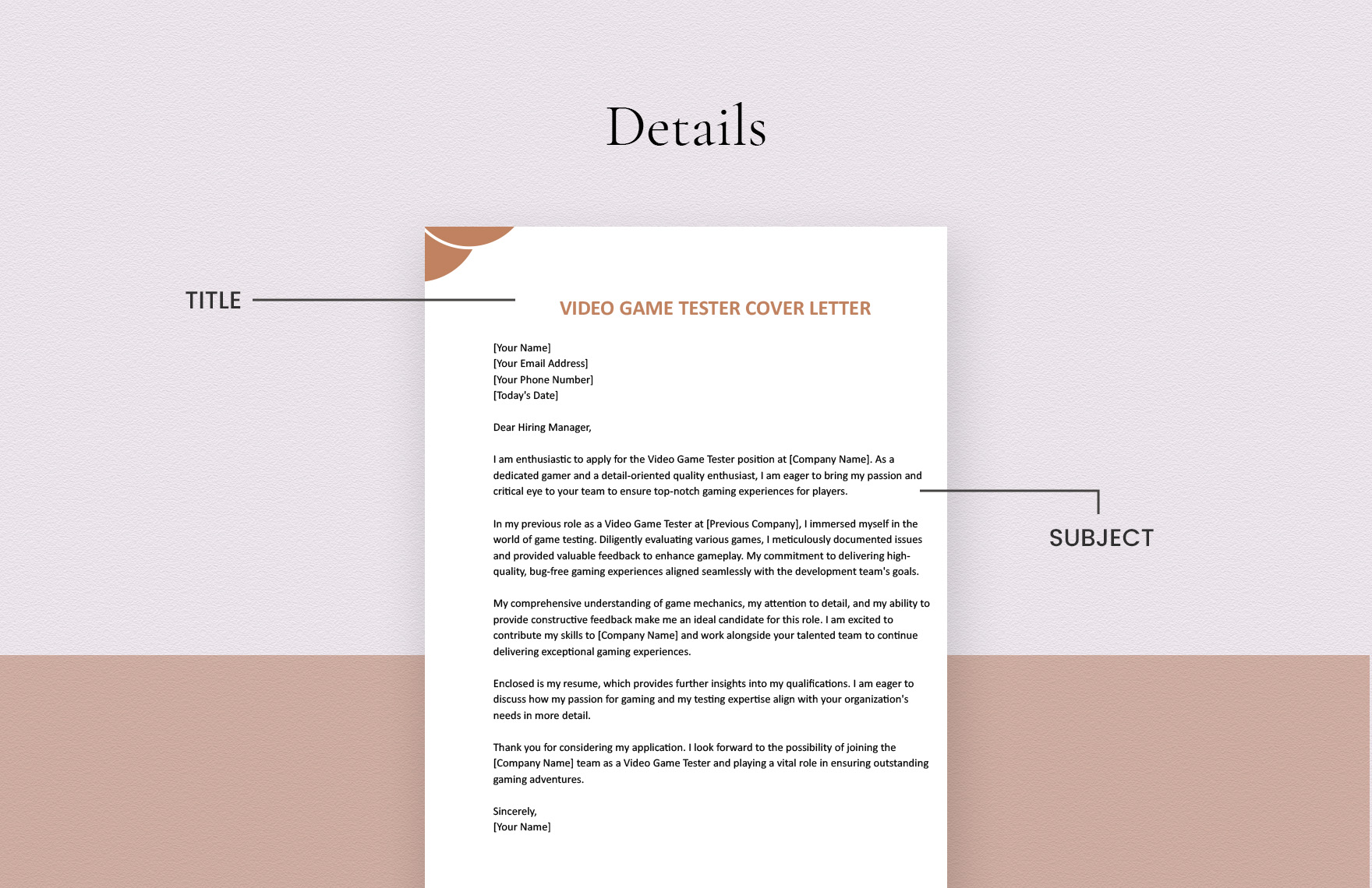 Video Game Tester Cover Letter