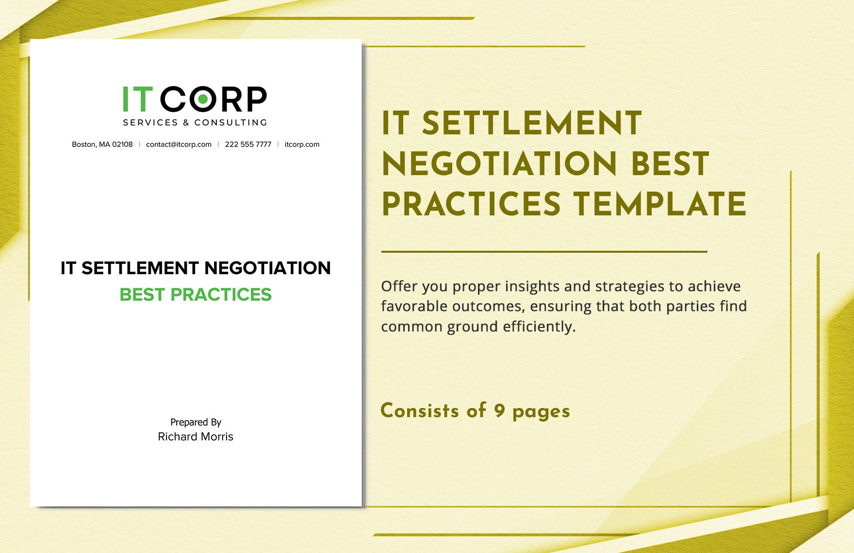 IT Settlement Negotiation Best Practices Template