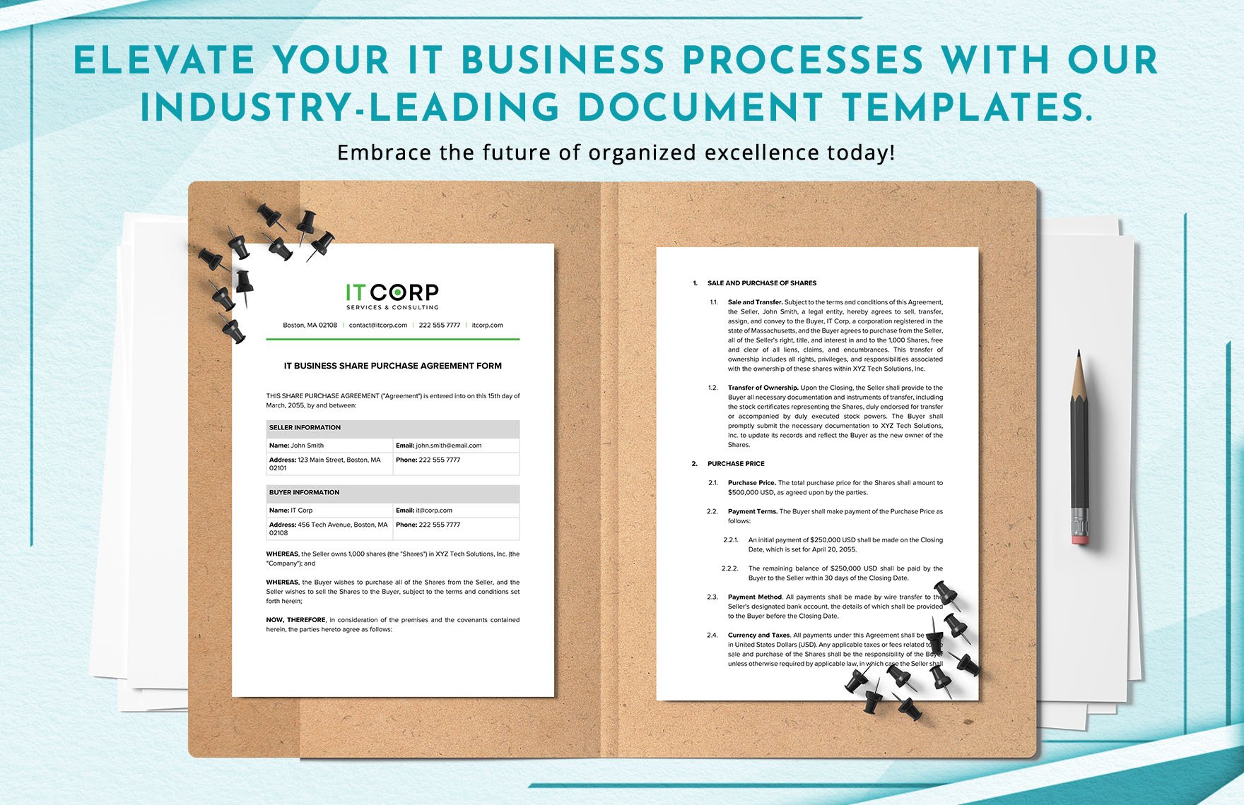 IT Business Share Purchase Agreement Form Template