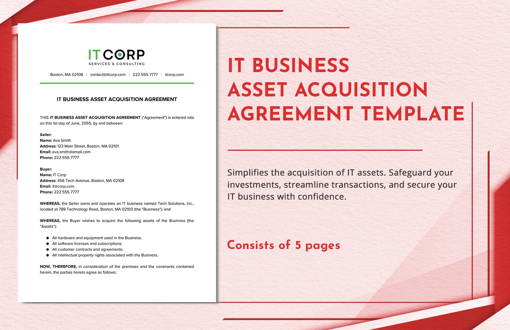 IT Business Asset Acquisition Agreement Template