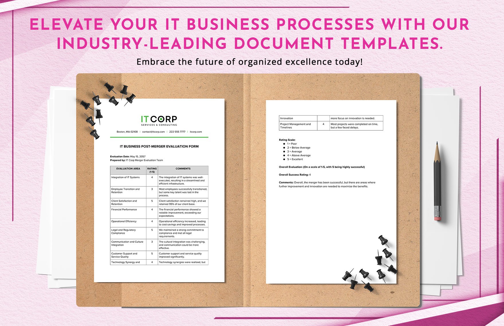 IT Business Post-Merger Evaluation Form Template