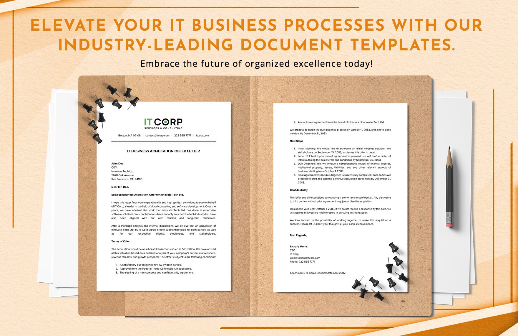 IT Business Acquisition Offer Letter Template