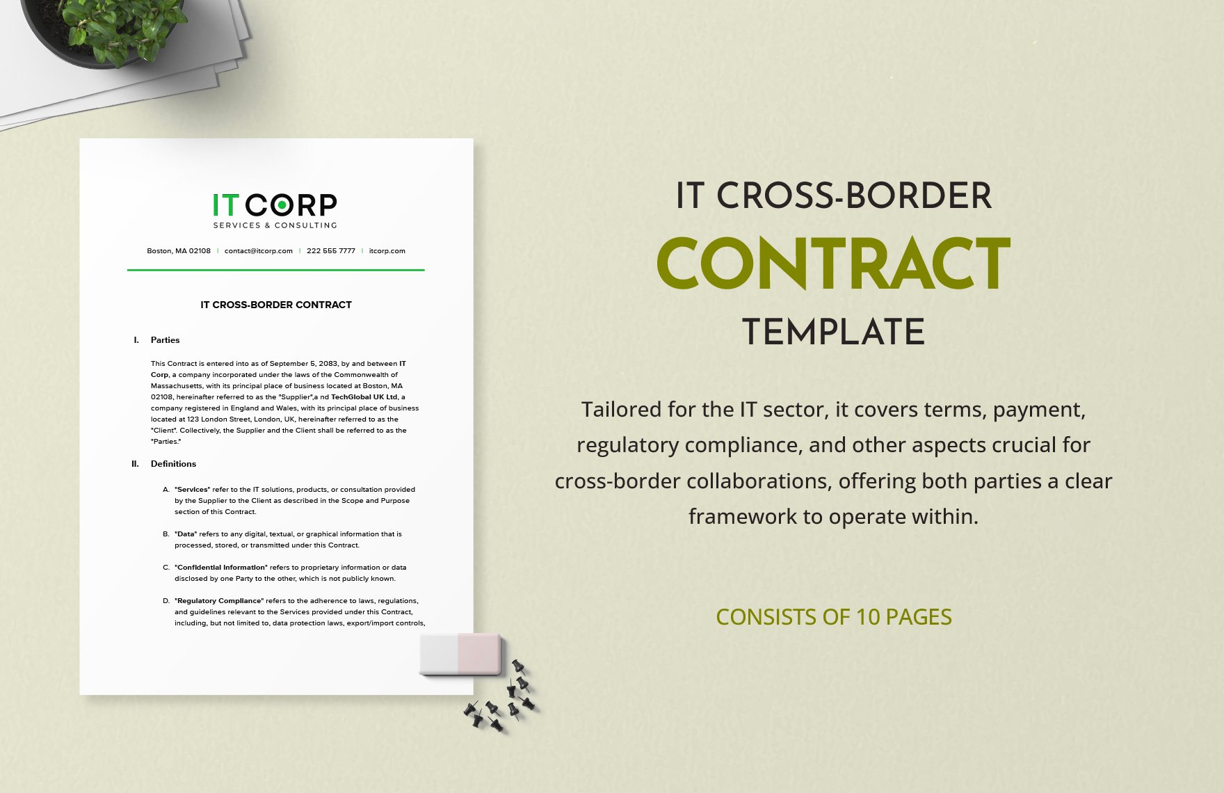 IT Cross-Border Contract Template in Word, Google Docs, PDF