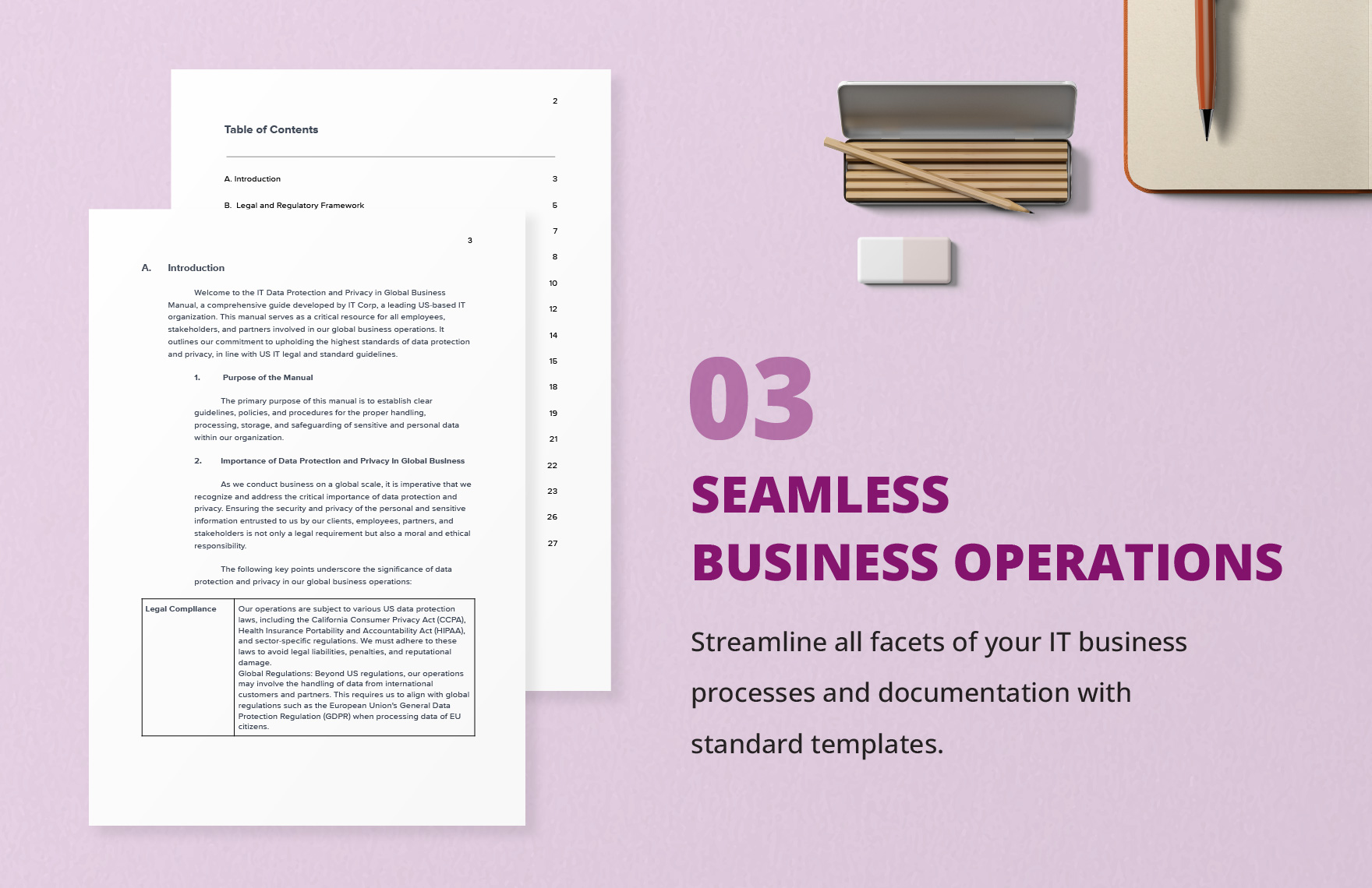 IT Data Protection and Privacy in Global Business Manual Template