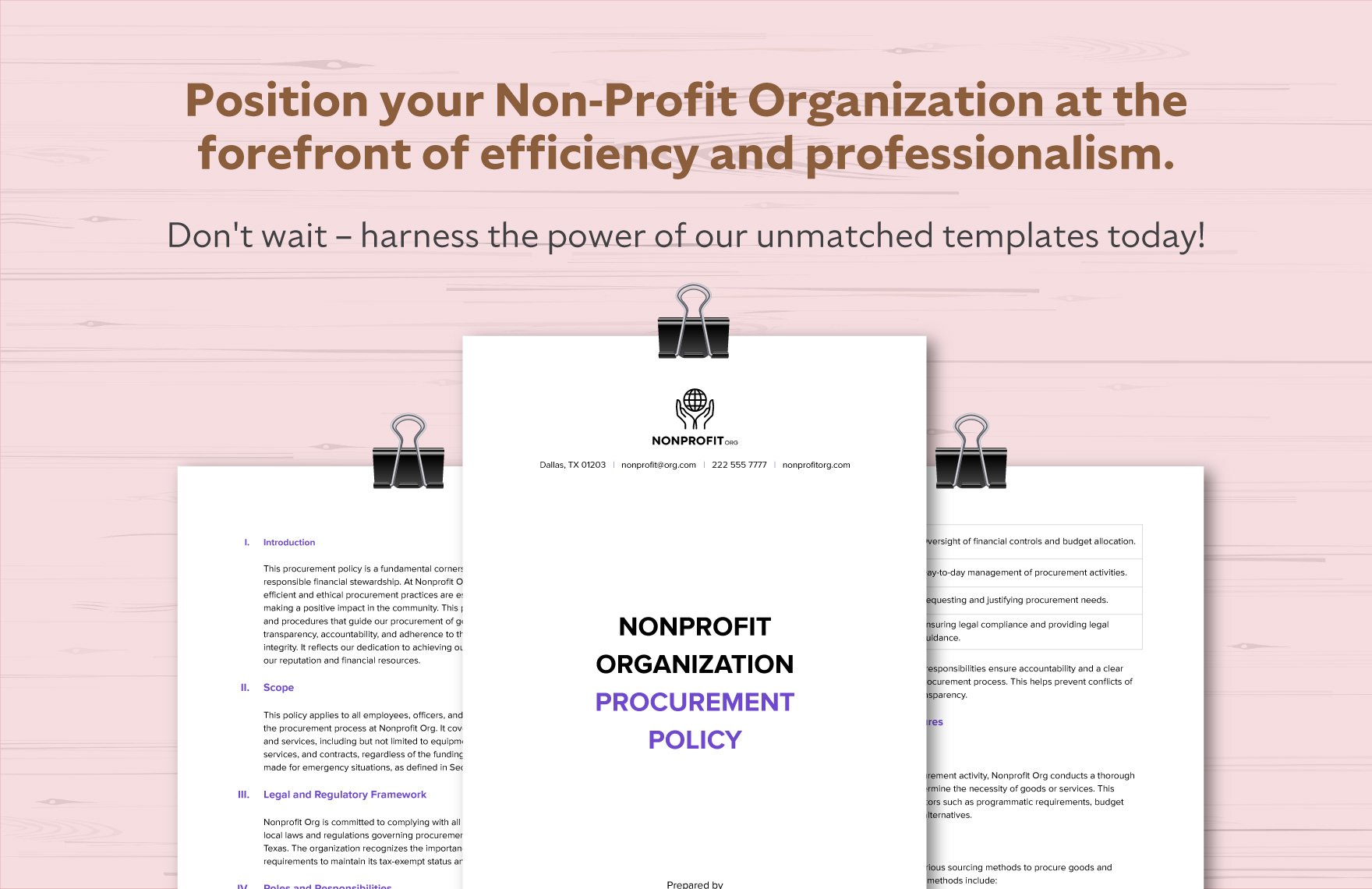 Nonprofit Organization Procurement Policy Template